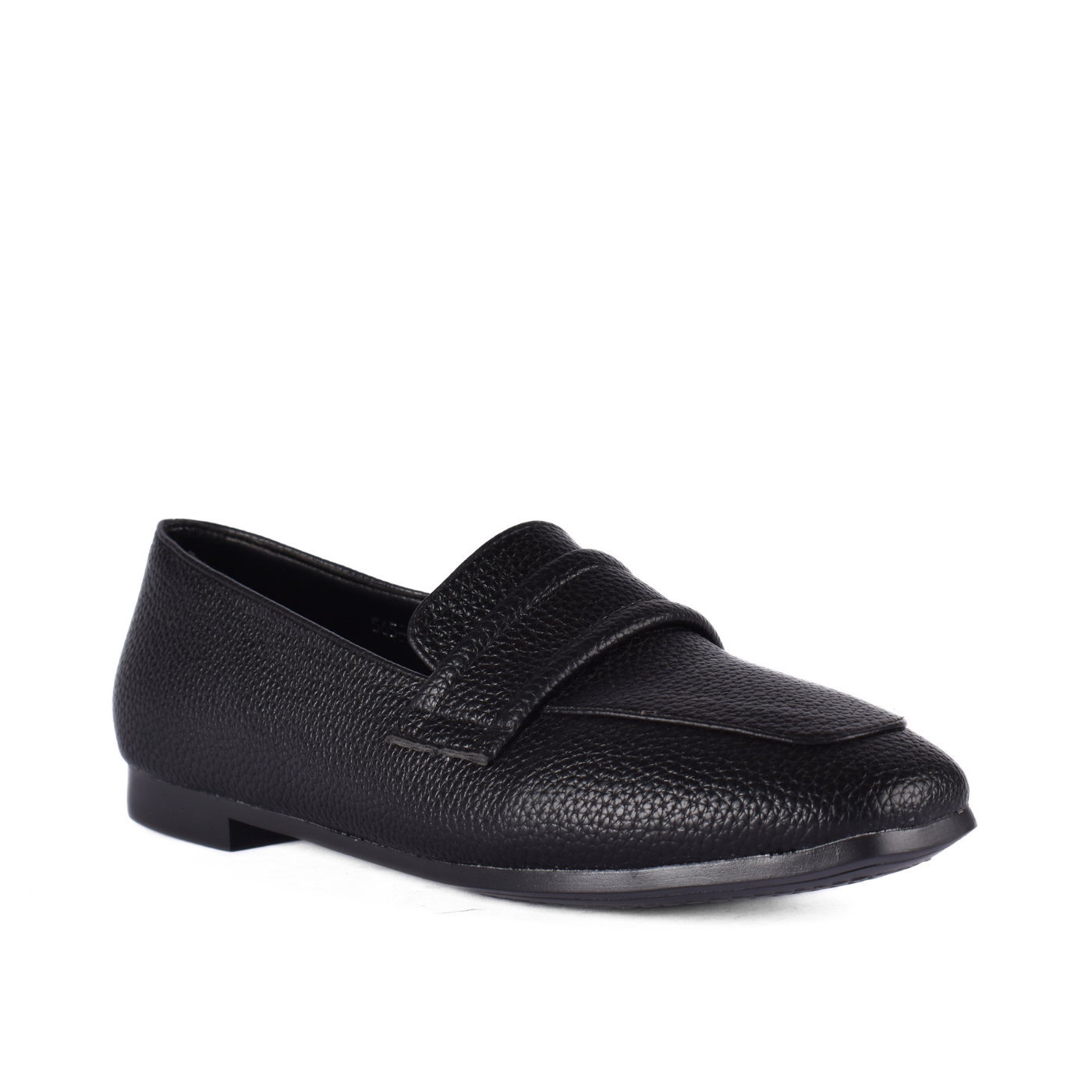 Leather Loafers Flats Black Melouk