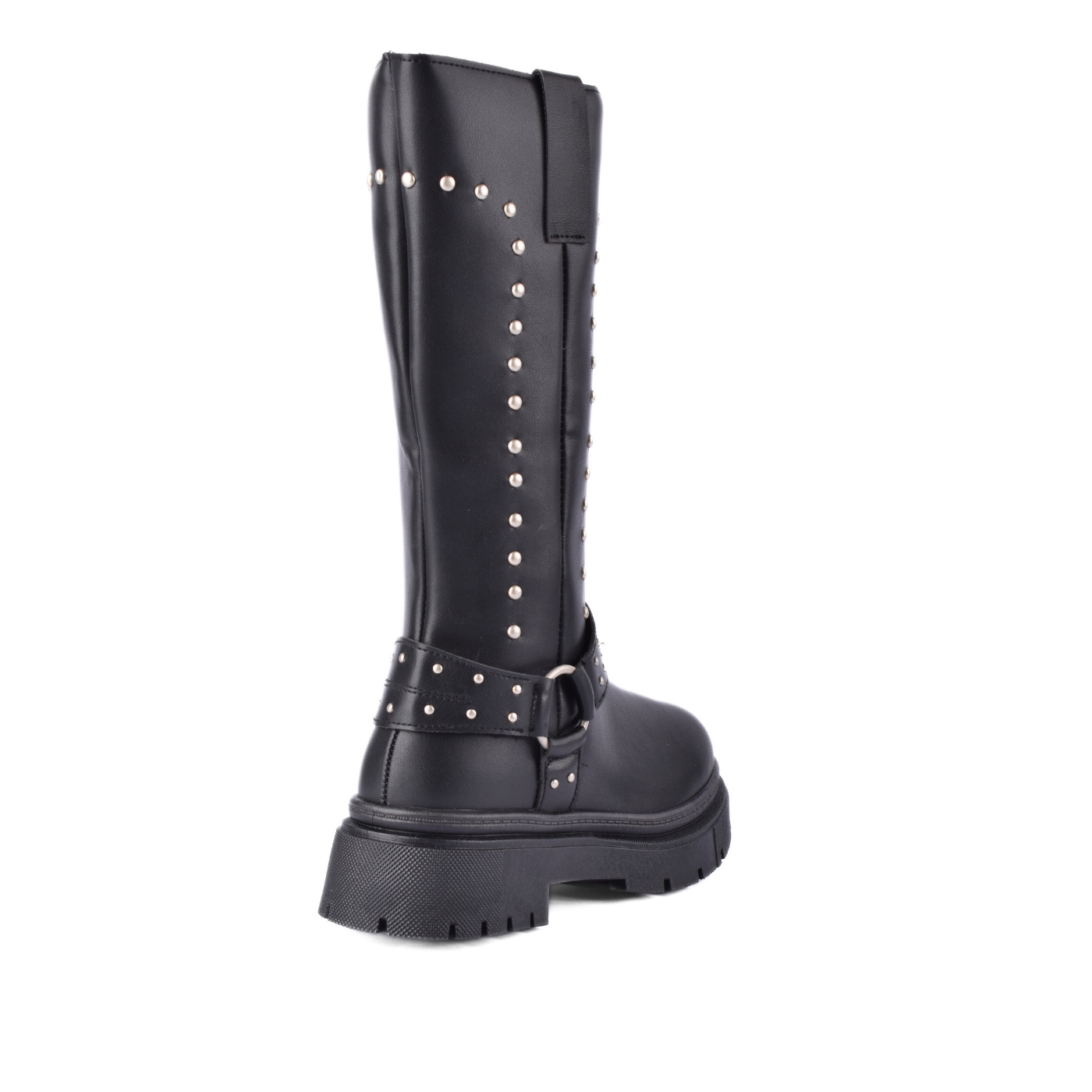 Knotted Heeled Leather High Boot Melouk