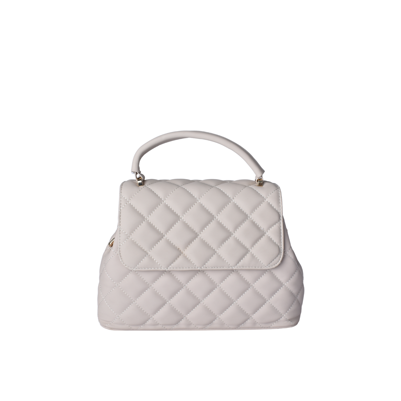 Lined Leather Handbag Beige Melouk