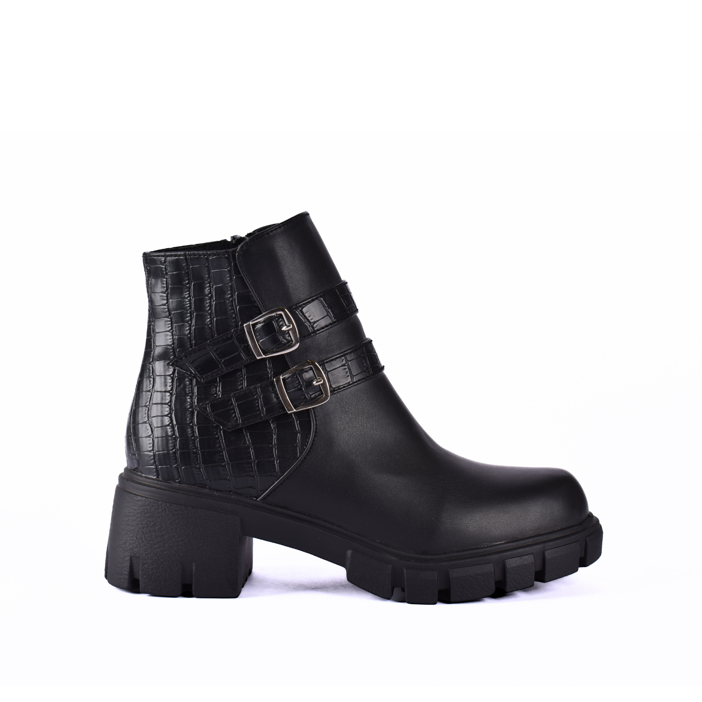 Leather Ankle Boots With Double Buckle Melouk