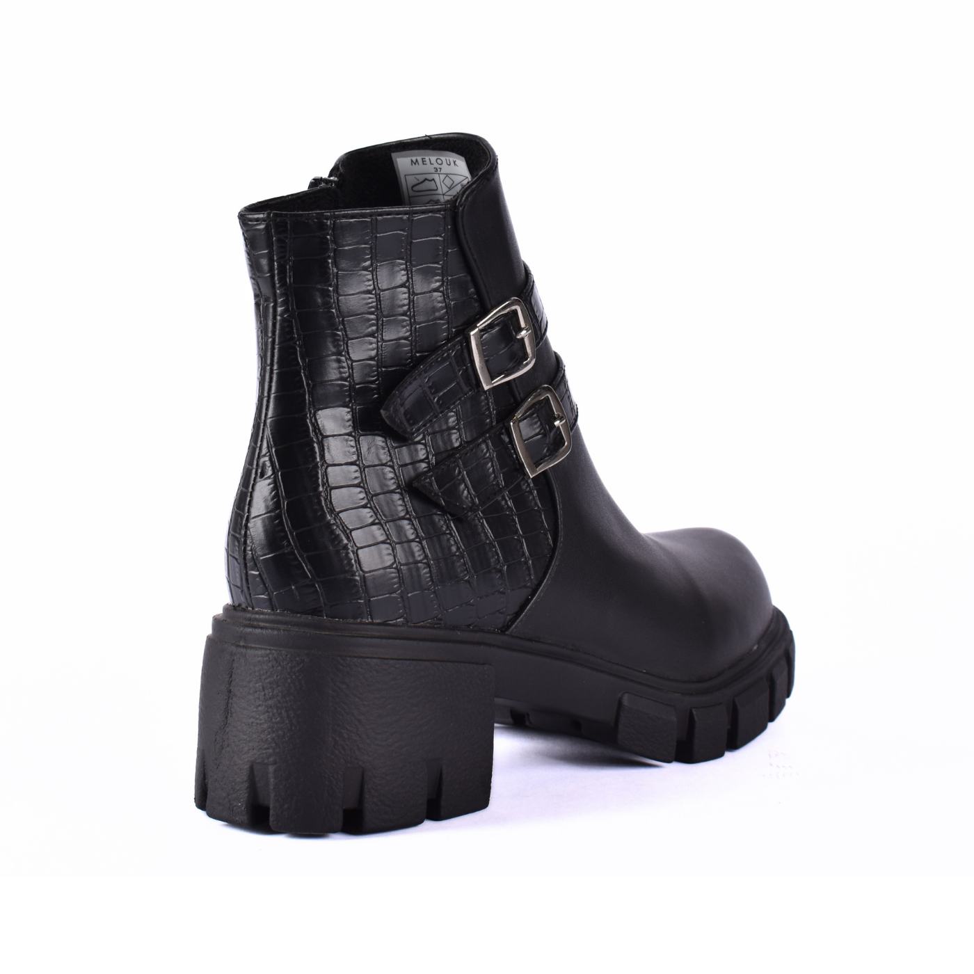 Leather Ankle Boots With Double Buckle Melouk
