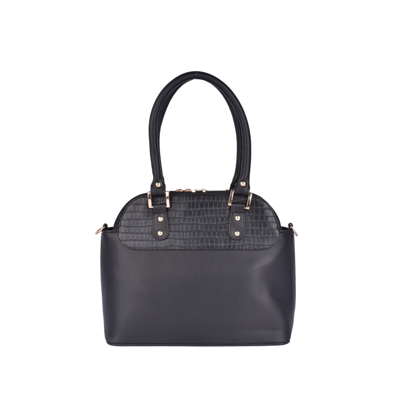 Embossed Leather Shoulder Bag Black Melouk