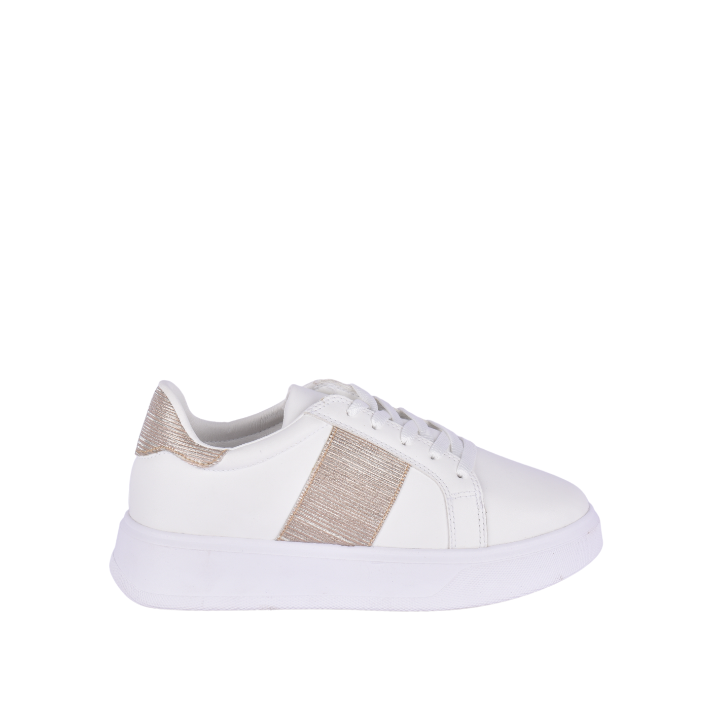 Fashionable Sneaker With Trims Gold Melouk