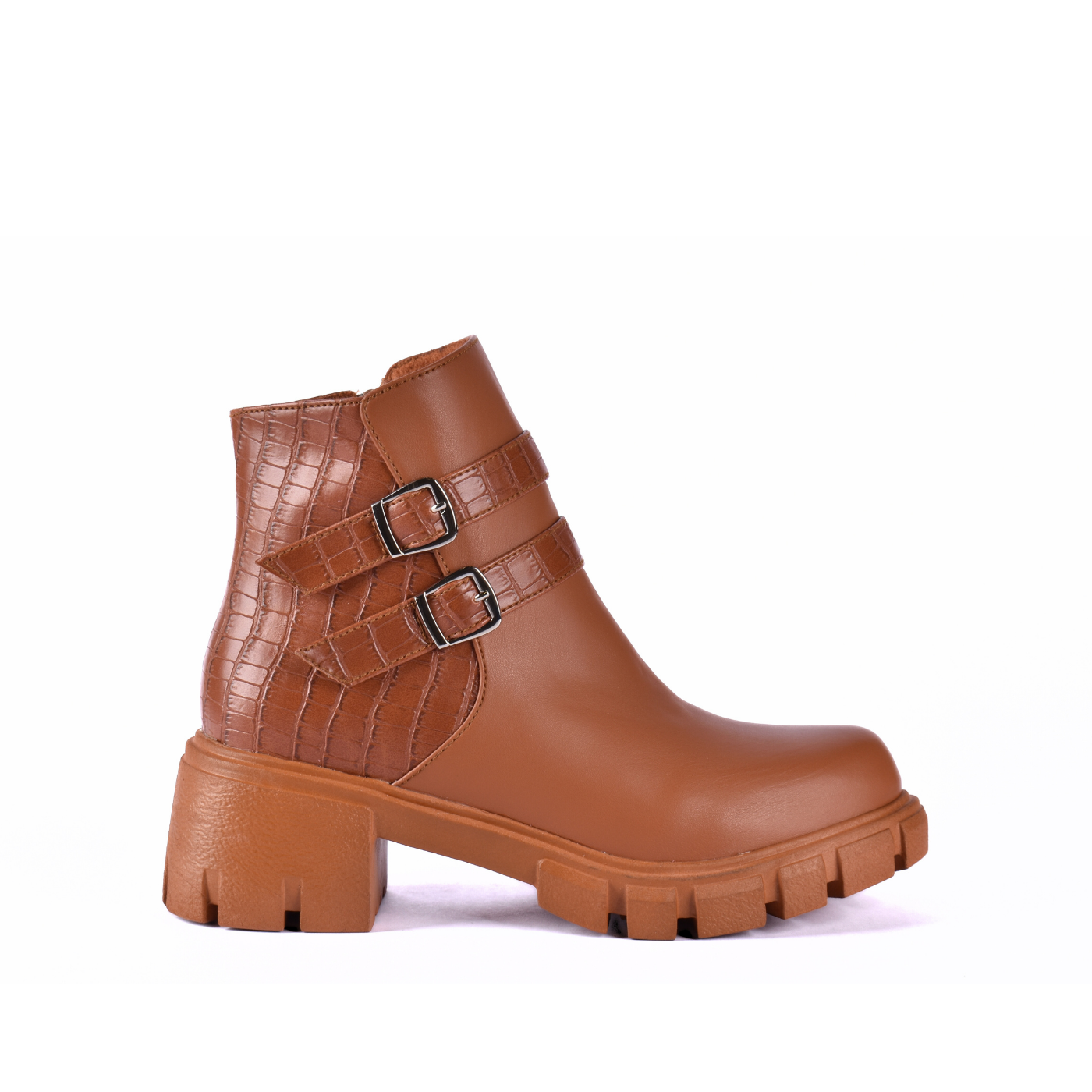 Leather Ankle Boots With Double Buckle Melouk
