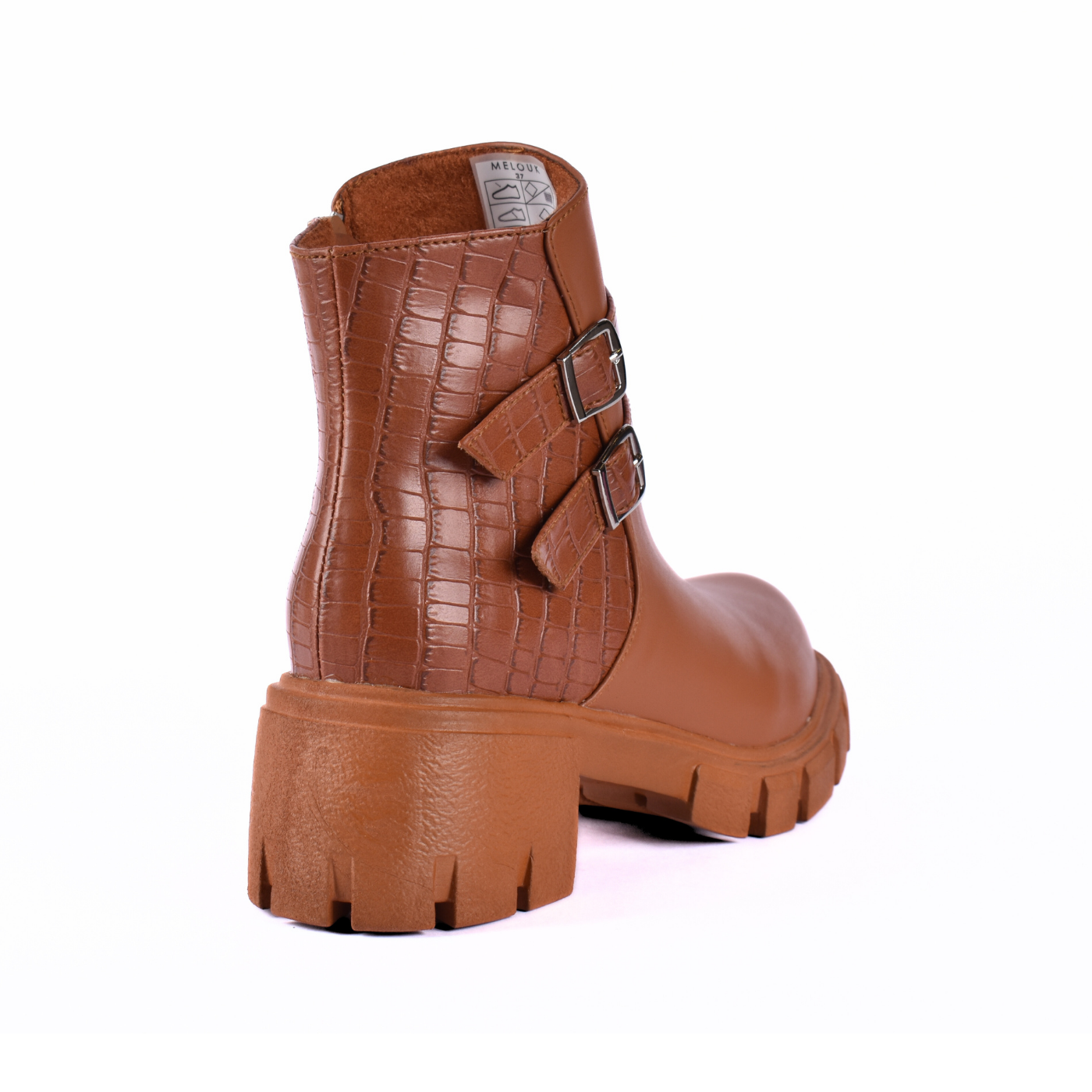 Leather Ankle Boots With Double Buckle Melouk