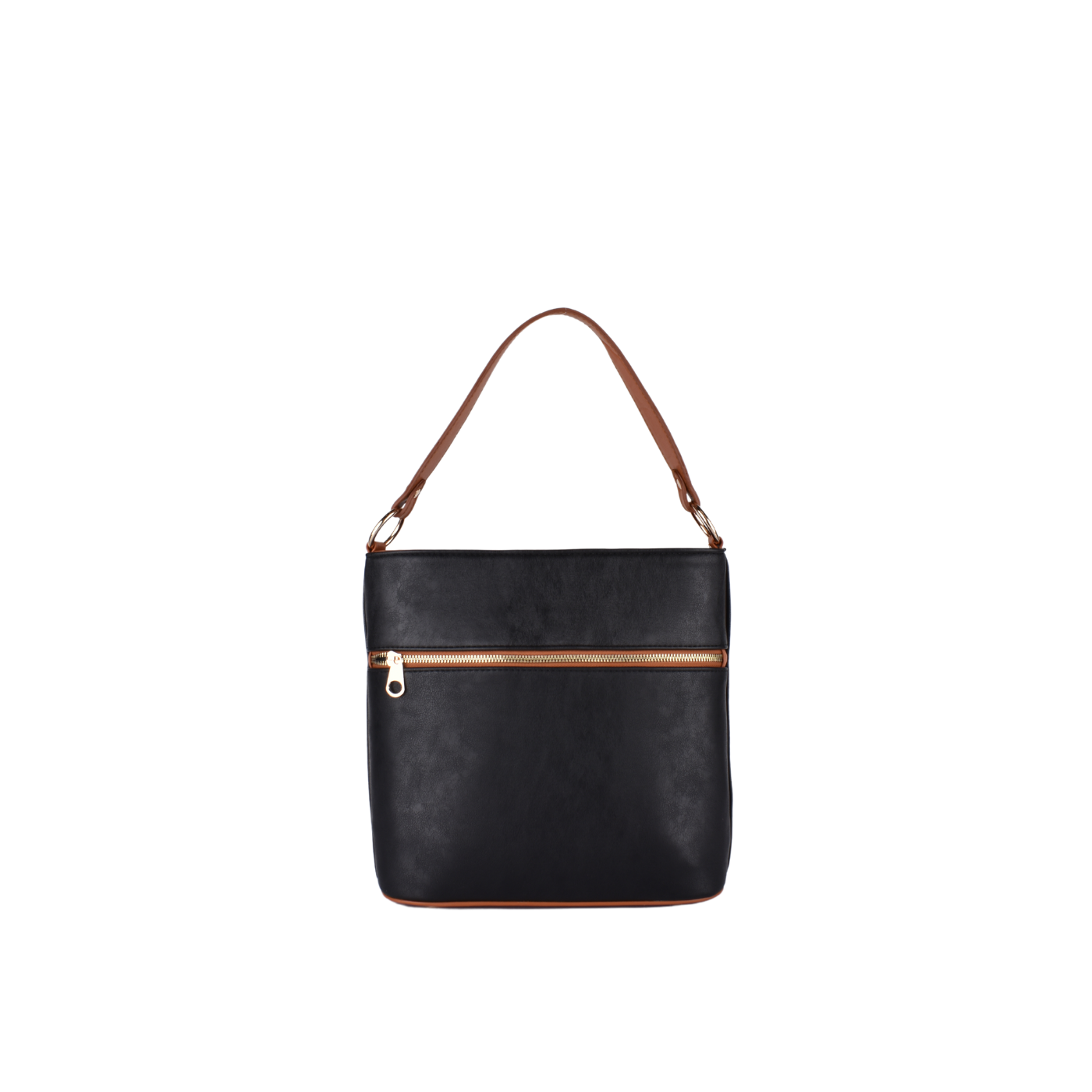 Leather Shoulder Bag With Handle Black Melouk