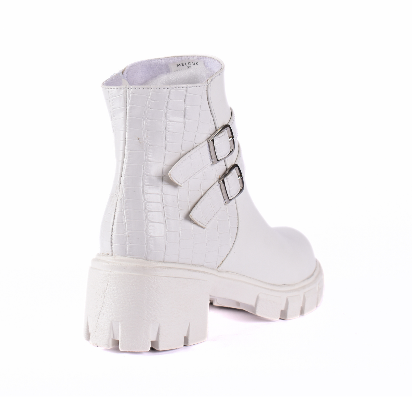 Leather Ankle Boots With Double Buckle Melouk