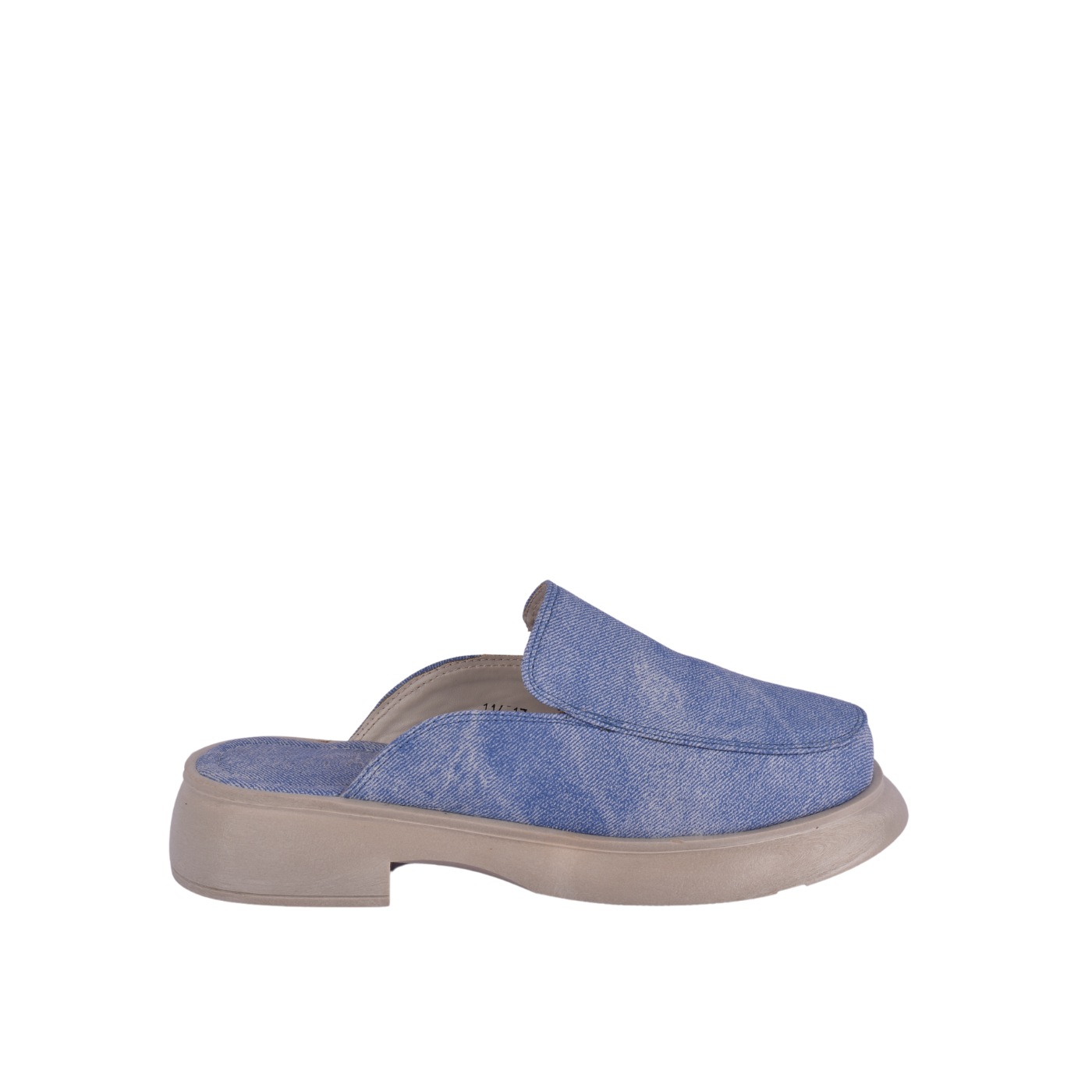 Strap Platform Slipper With Details Light Blue Melouk