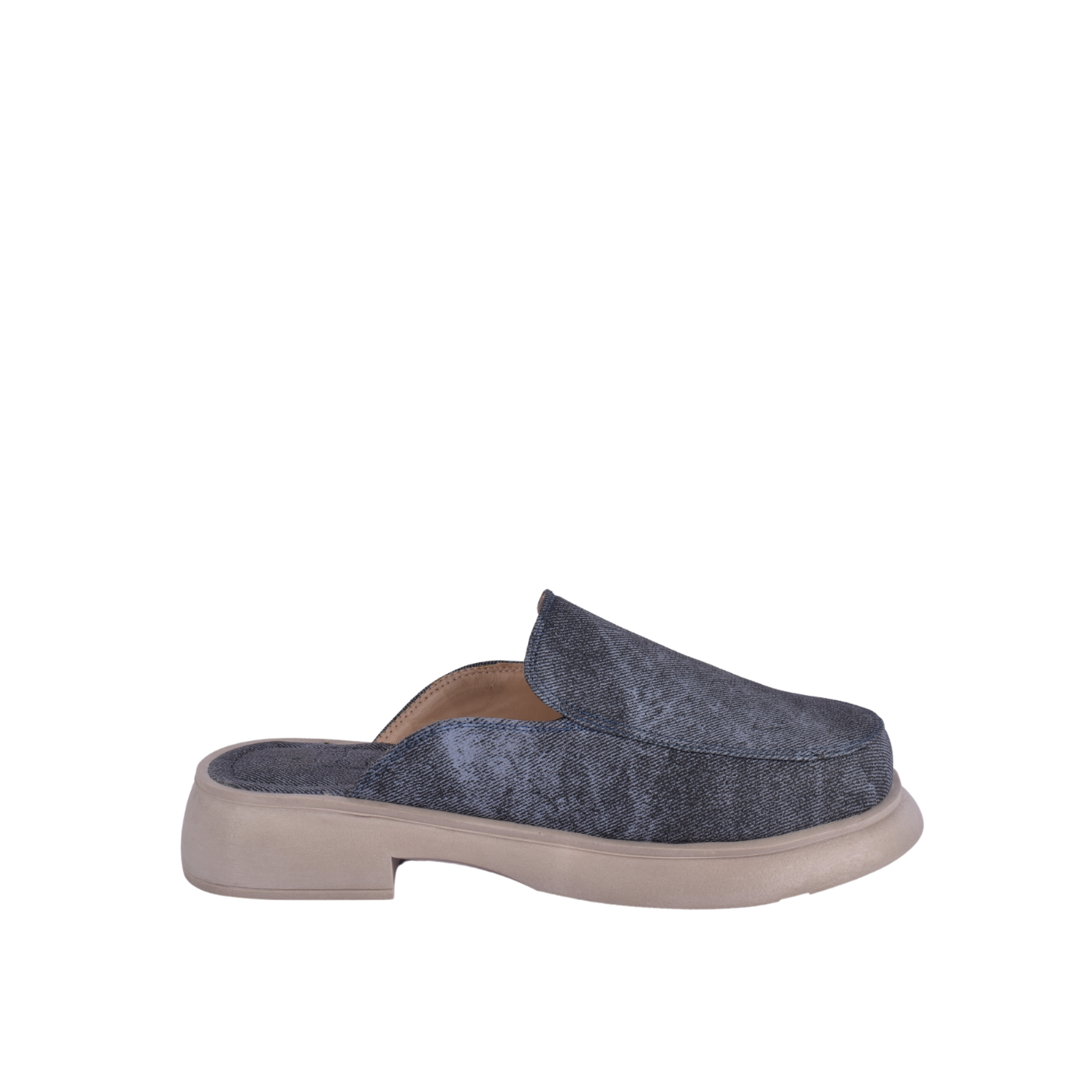 Strap Platform Slipper With Details Navy Melouk
