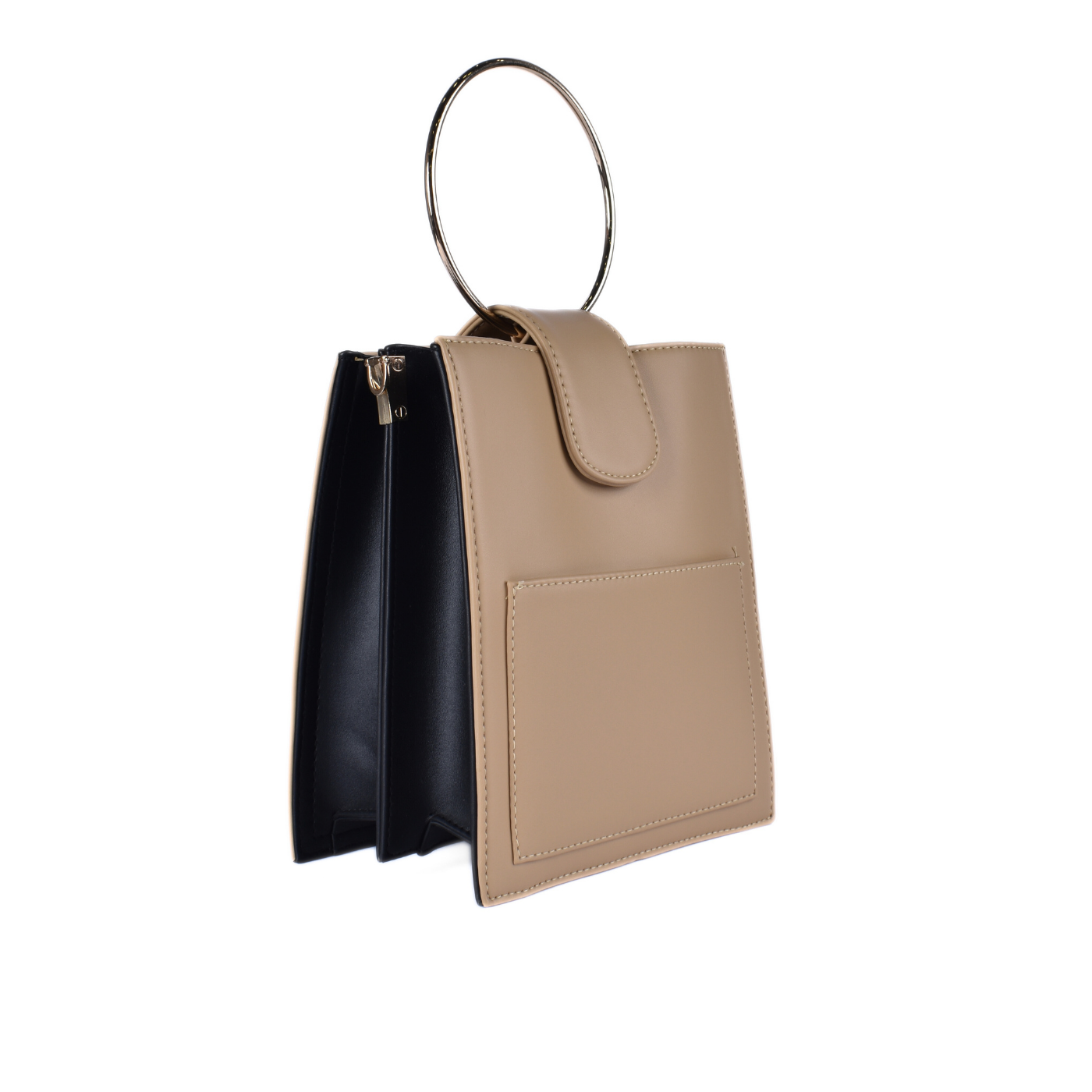 Leather Cross Body Bag Beige Melouk