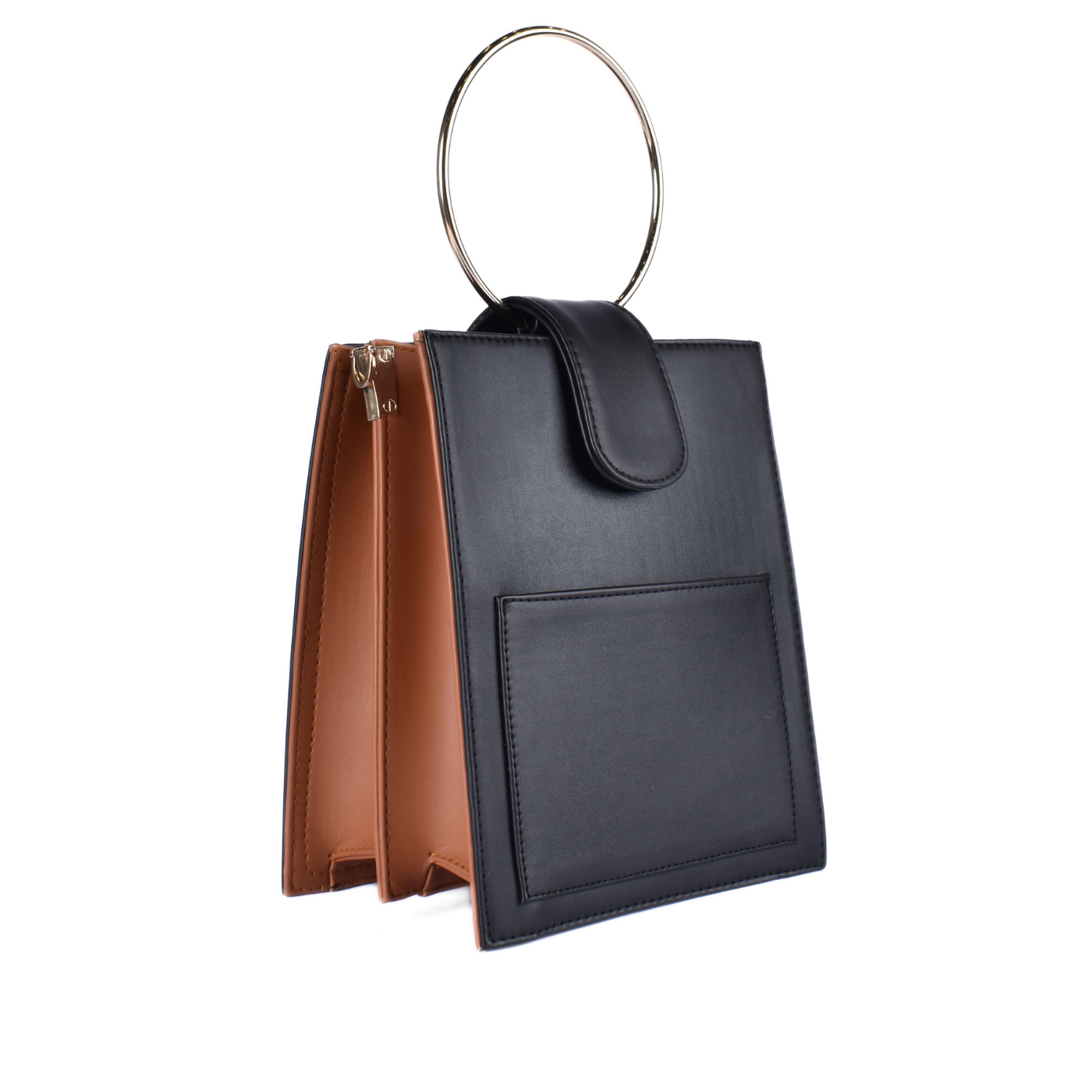 Leather Cross Body Bag Black Melouk