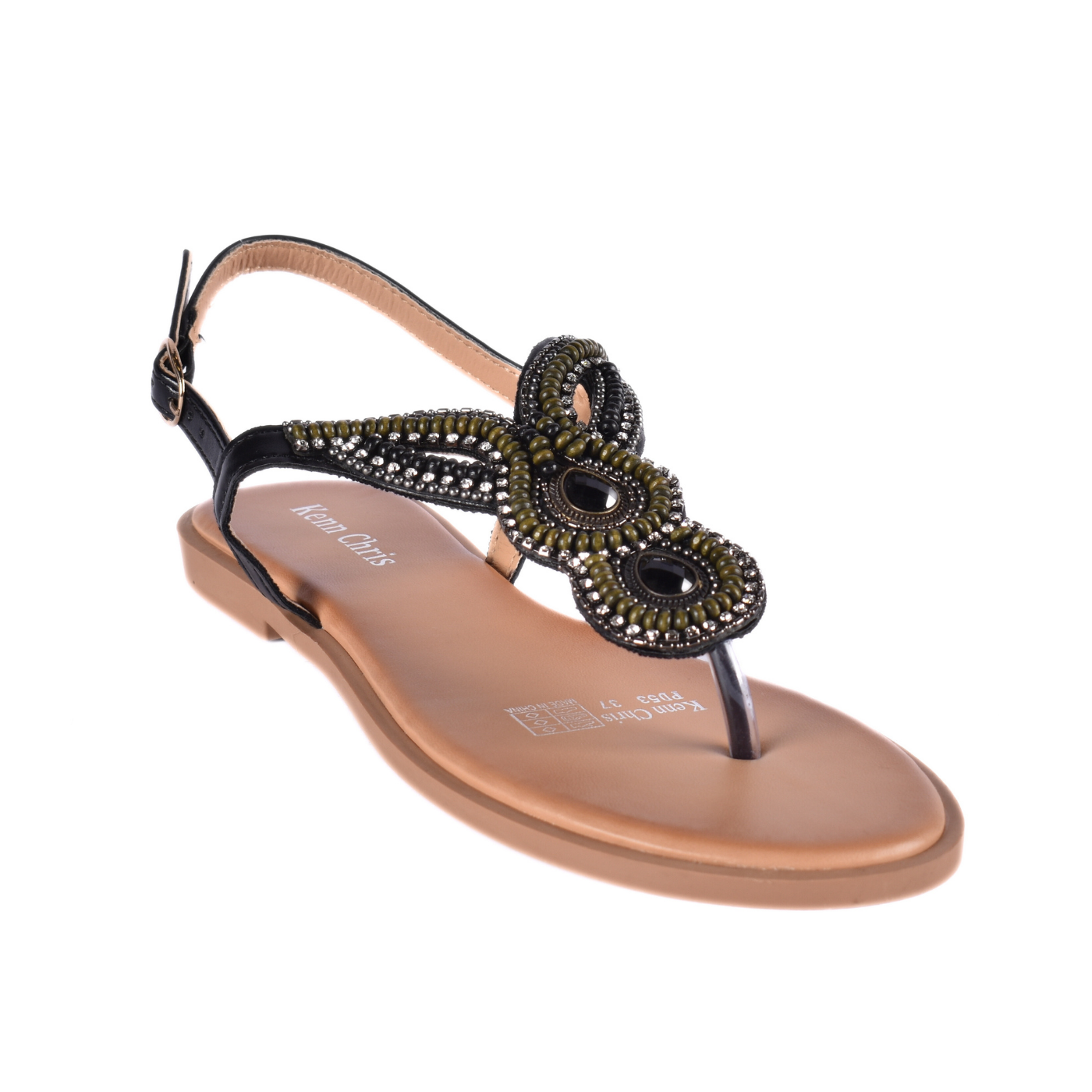 Flat Sandal With Details Black Melouk