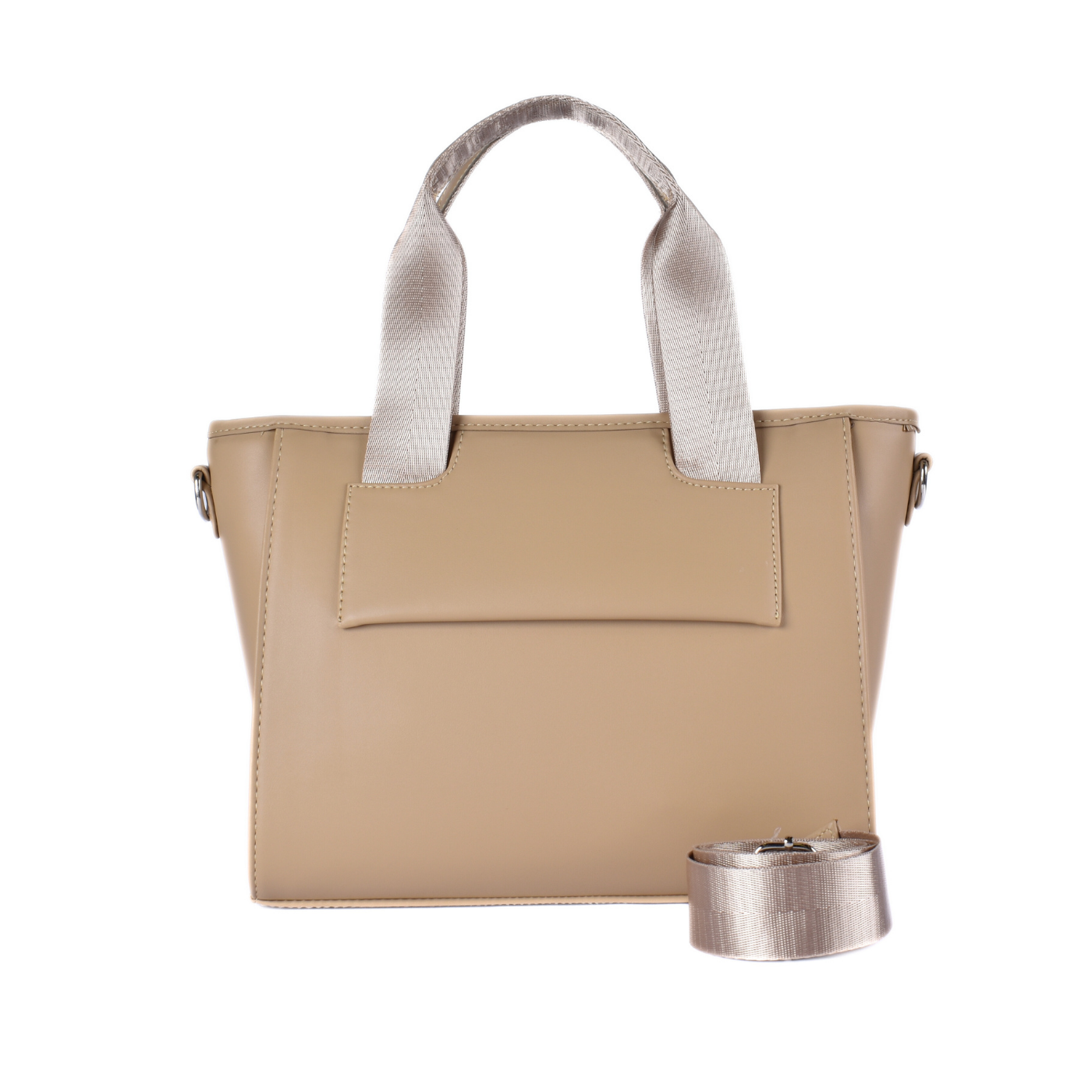Textured Leather Top Handle Bag Beige b181 Melouk