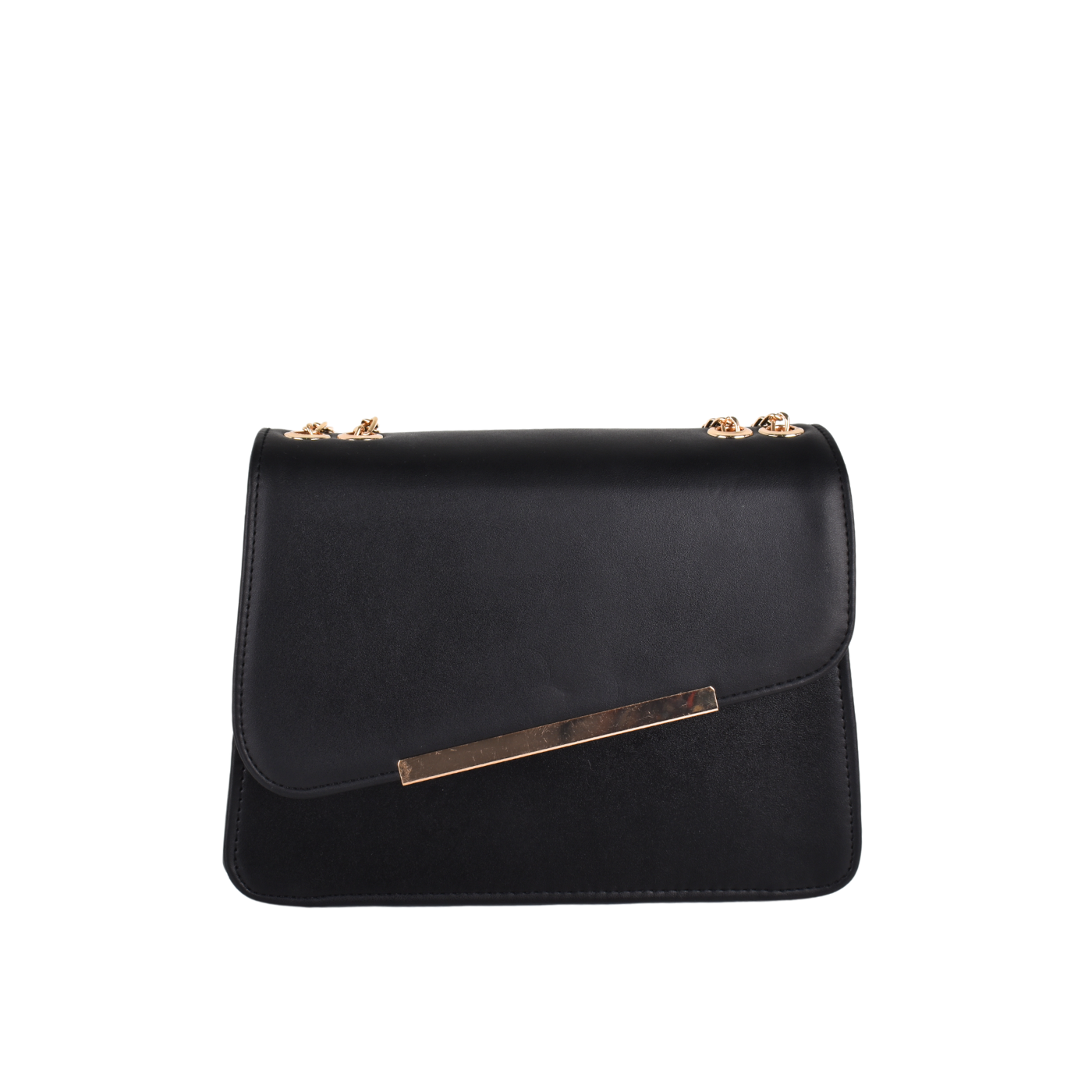 Classic Leather Shoulder Bag Black Melouk