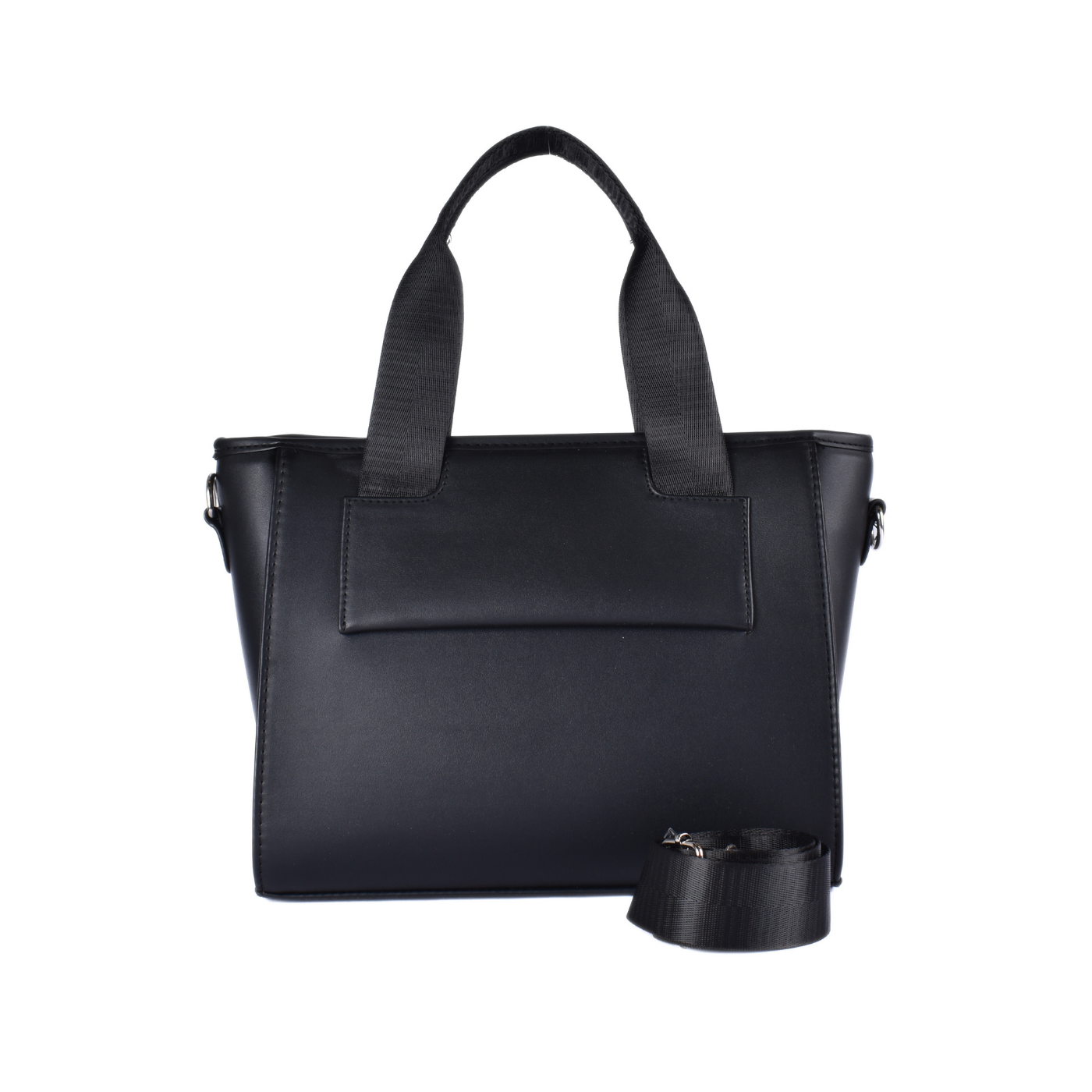 Textured Leather Top Handle Bag Black b181 Melouk