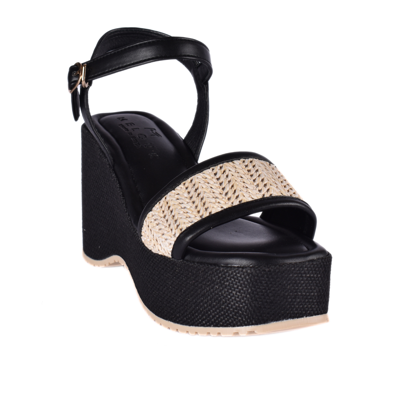 Strap High Heel Sandal Black Melouk