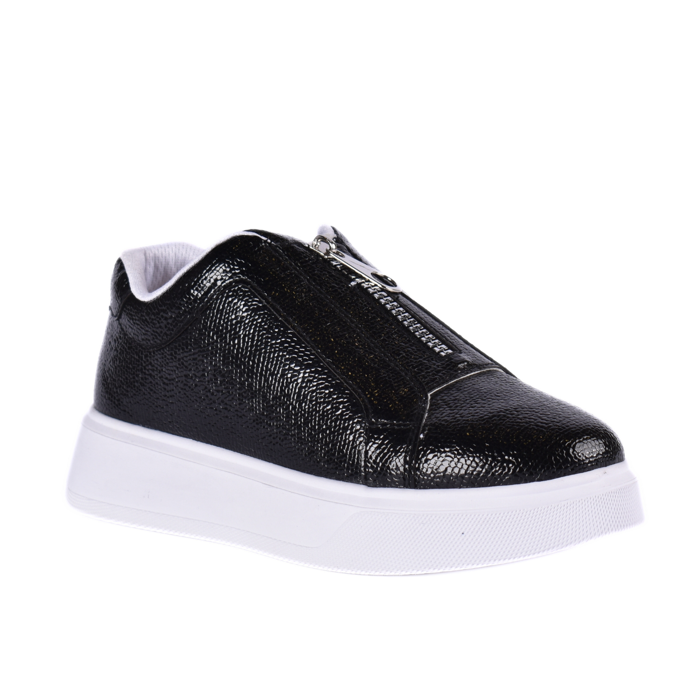 Fashionable Sneaker With Trims Black Melouk