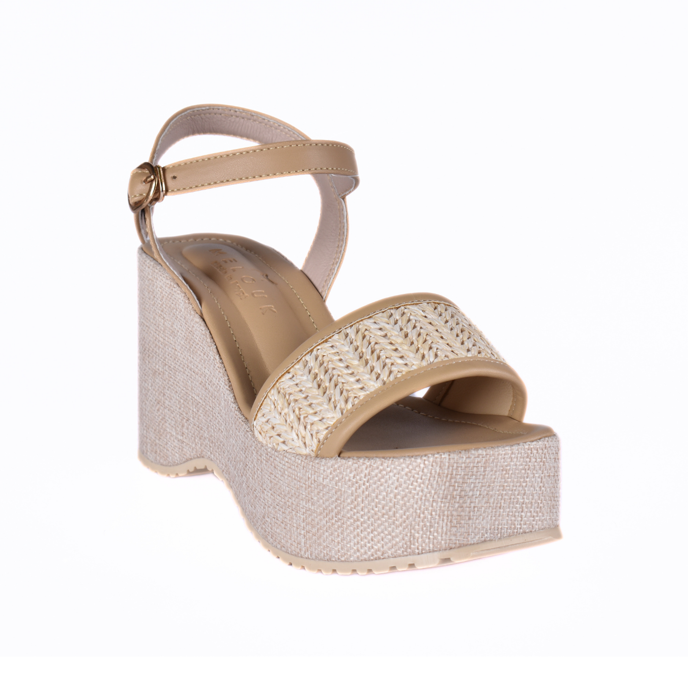 Strap High Heel Sandal beige Melouk