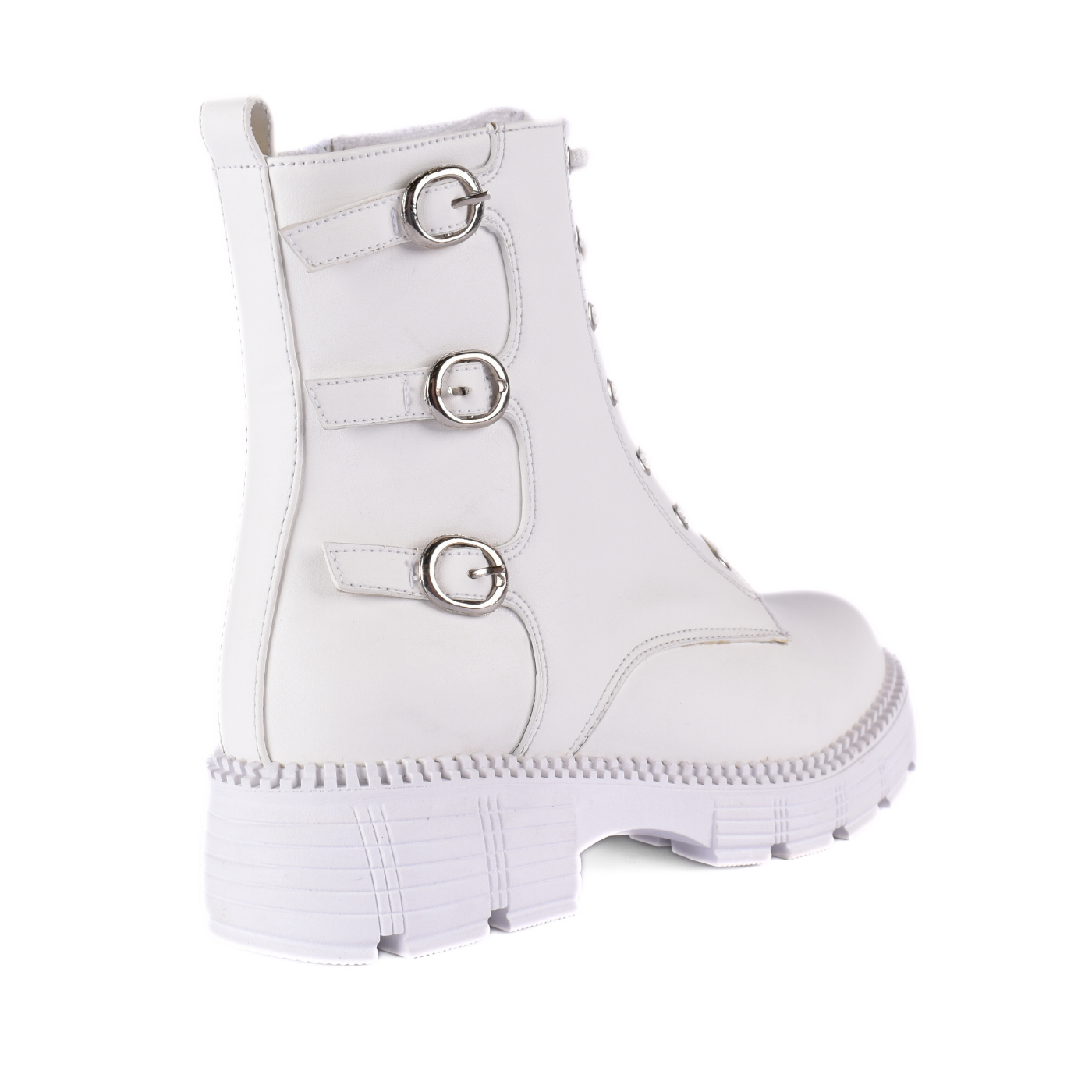 Pointed Heel Leather Ankle Boots With Details Melouk