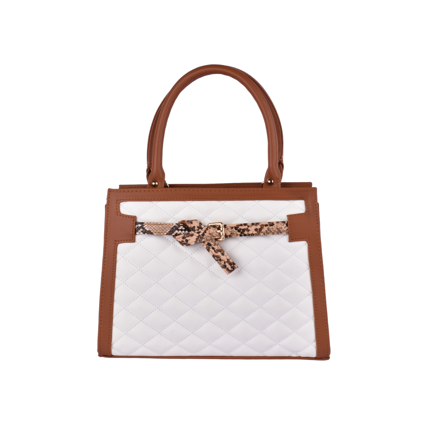 Embossed Leather Handbag Havana Melouk