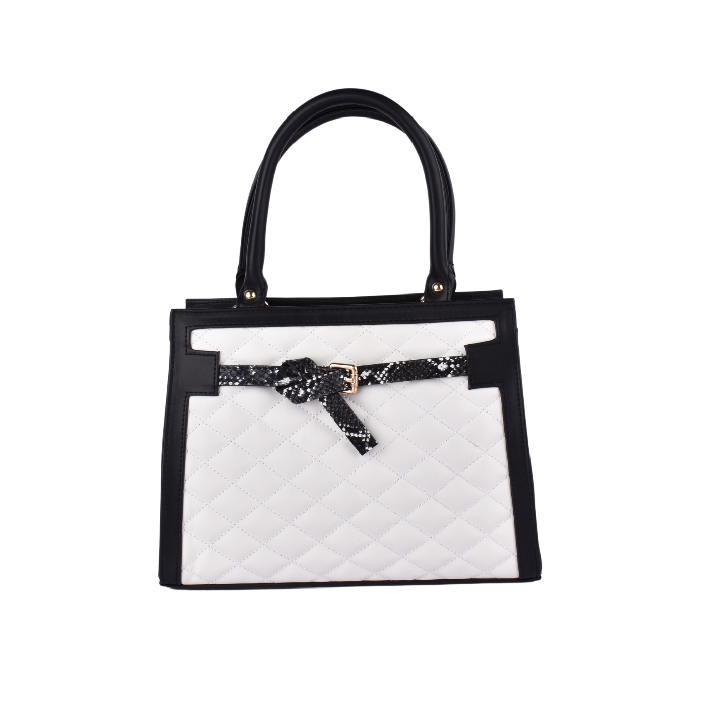 Embossed Leather Handbag Black Melouk