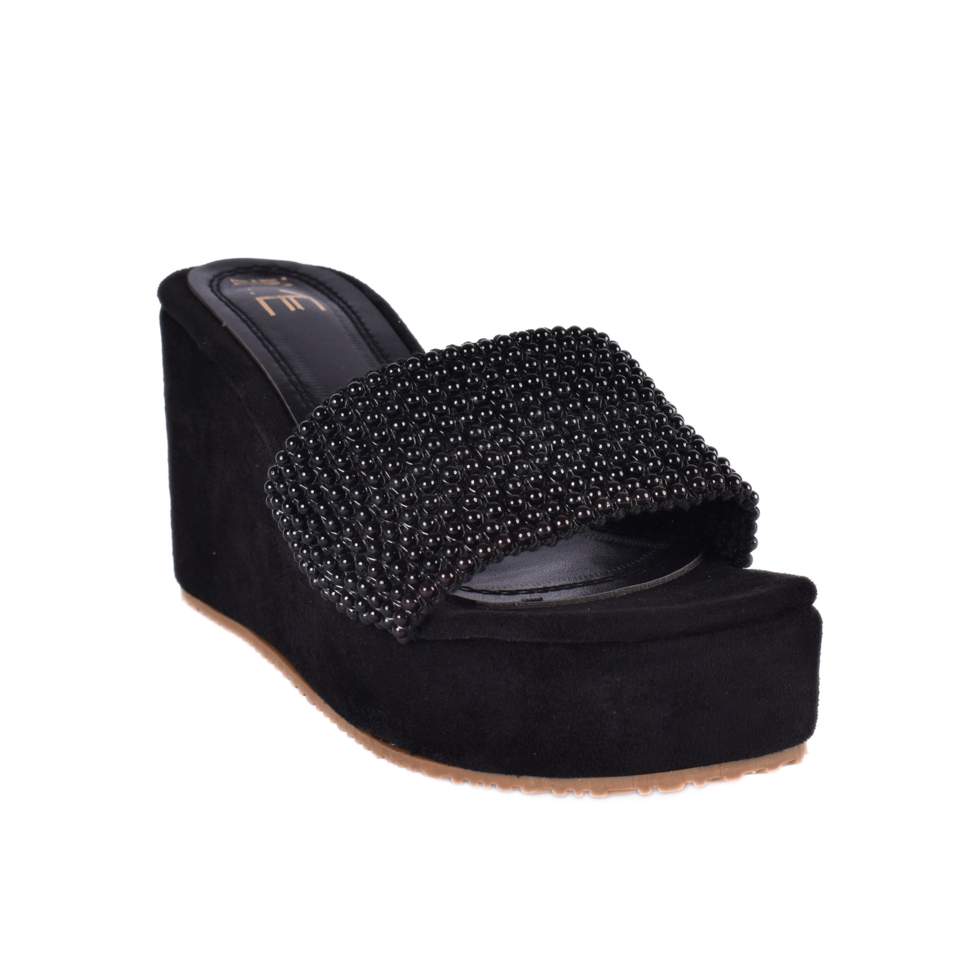 Strap Platform Slipper Black Melouk
