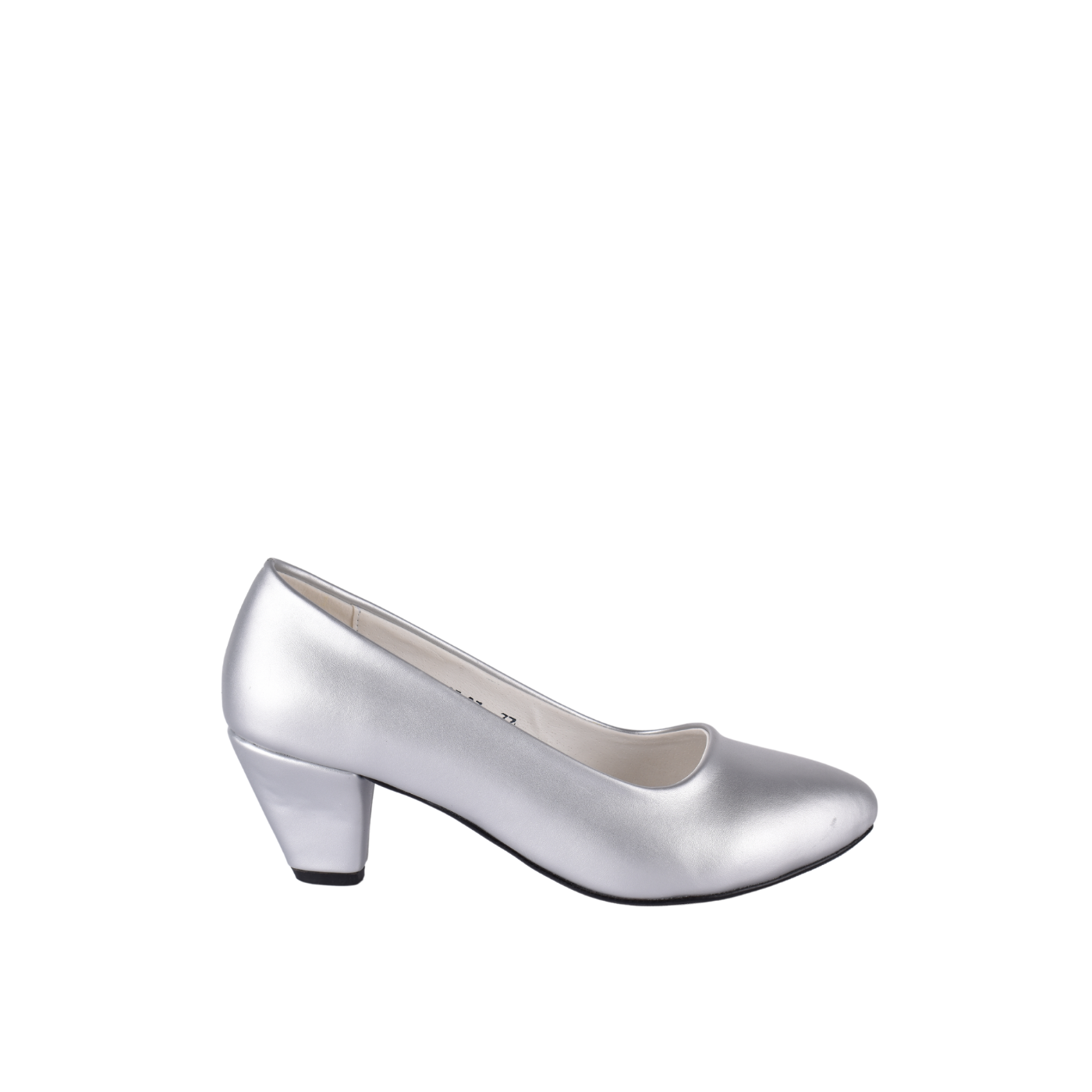 Leather Basic Cone Heel Silver Melouk