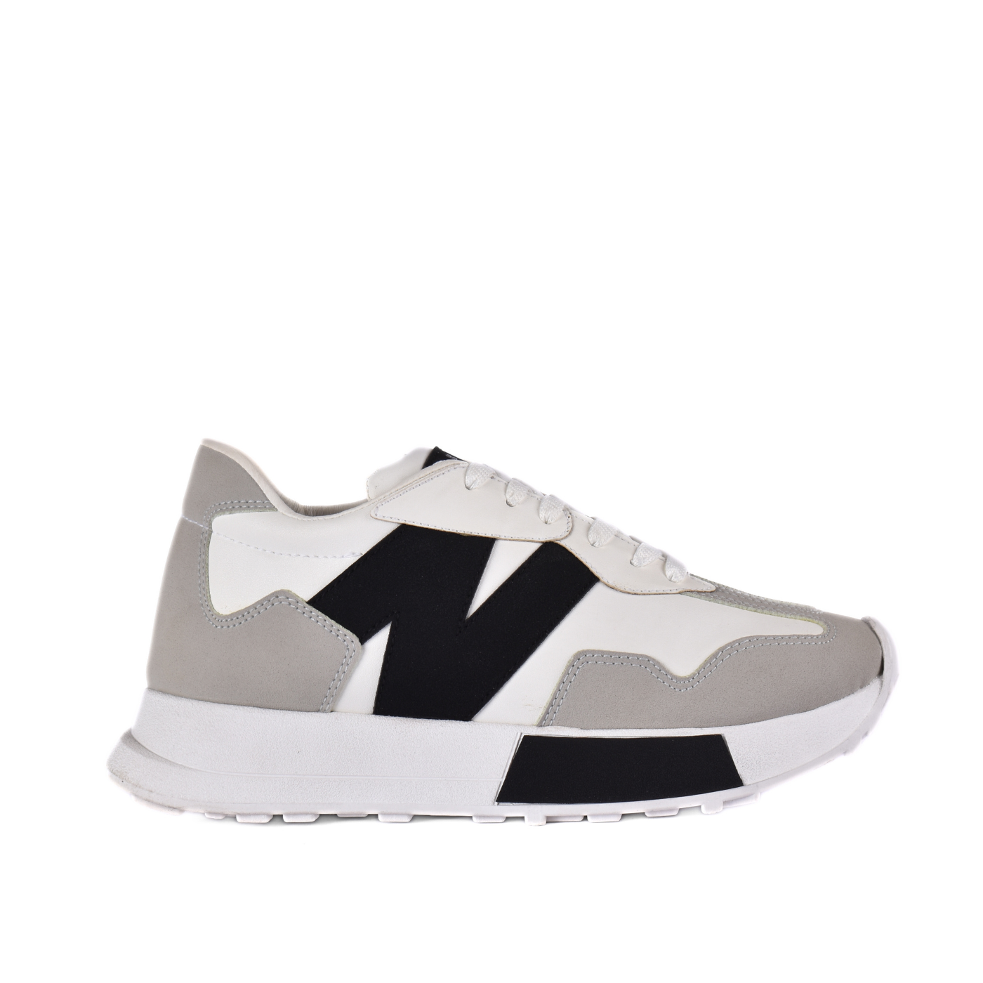Leather White Midsole Sneakers Melouk