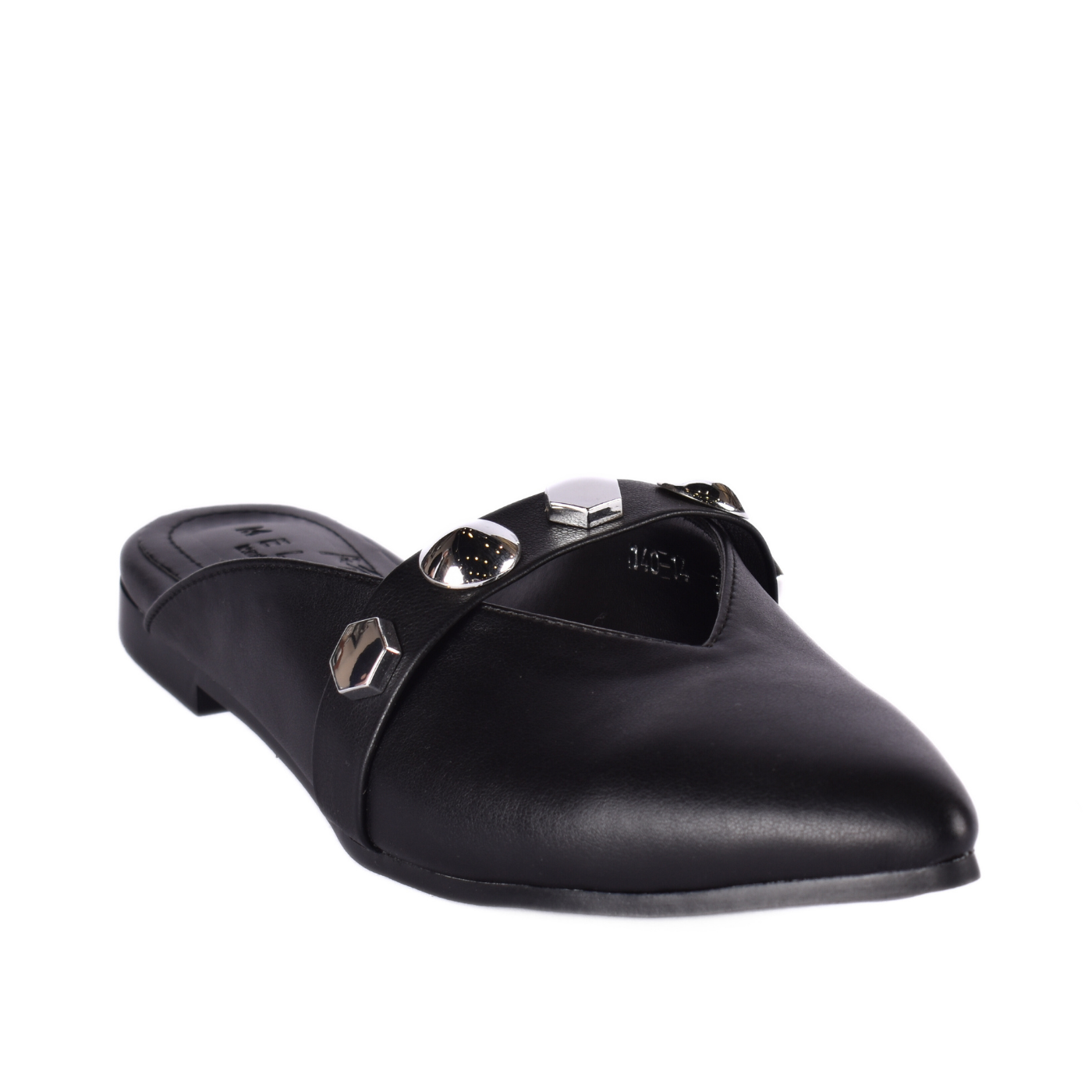 Flat Decorated Slipper Black Melouk