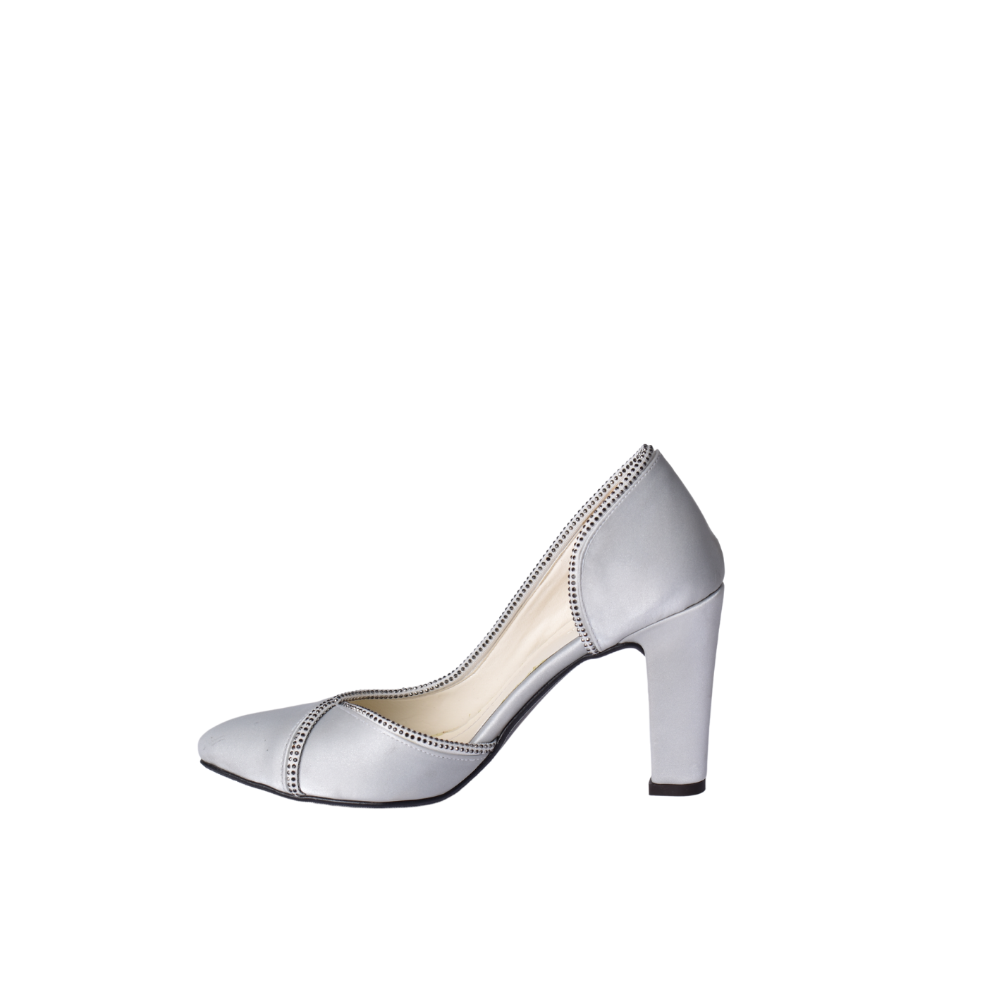 Decorative Pearls Pointed High Heels Pumps Silver Melouk