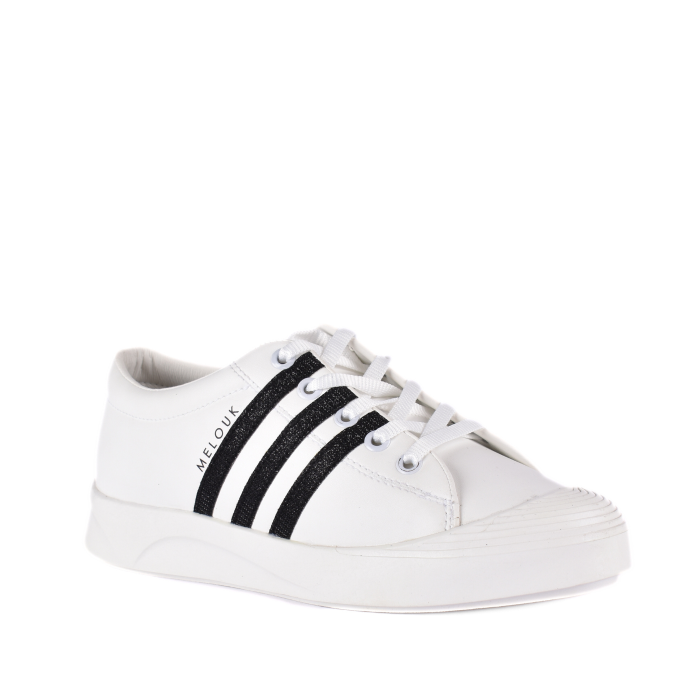 Fashionable Sneaker With Trims Black Melouk