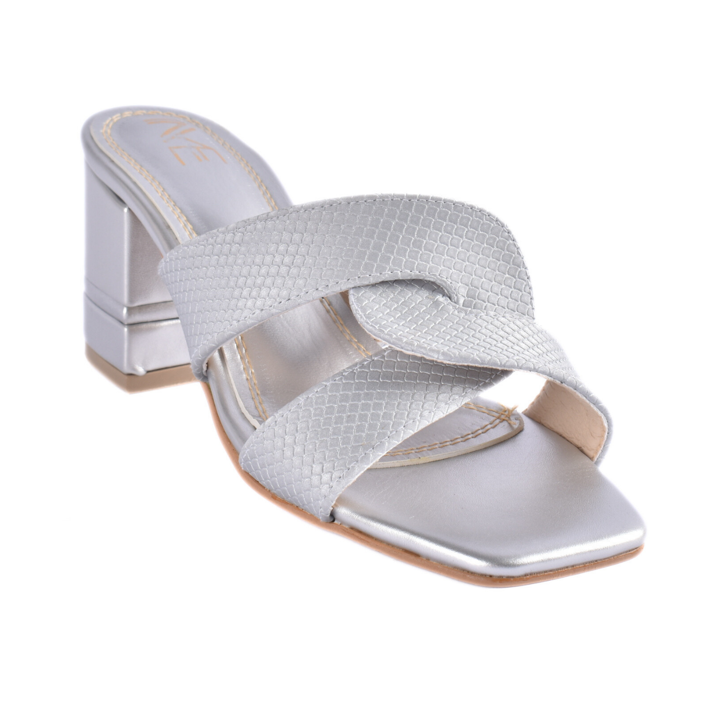 Prominent Slingback Slipper Silver Melouk