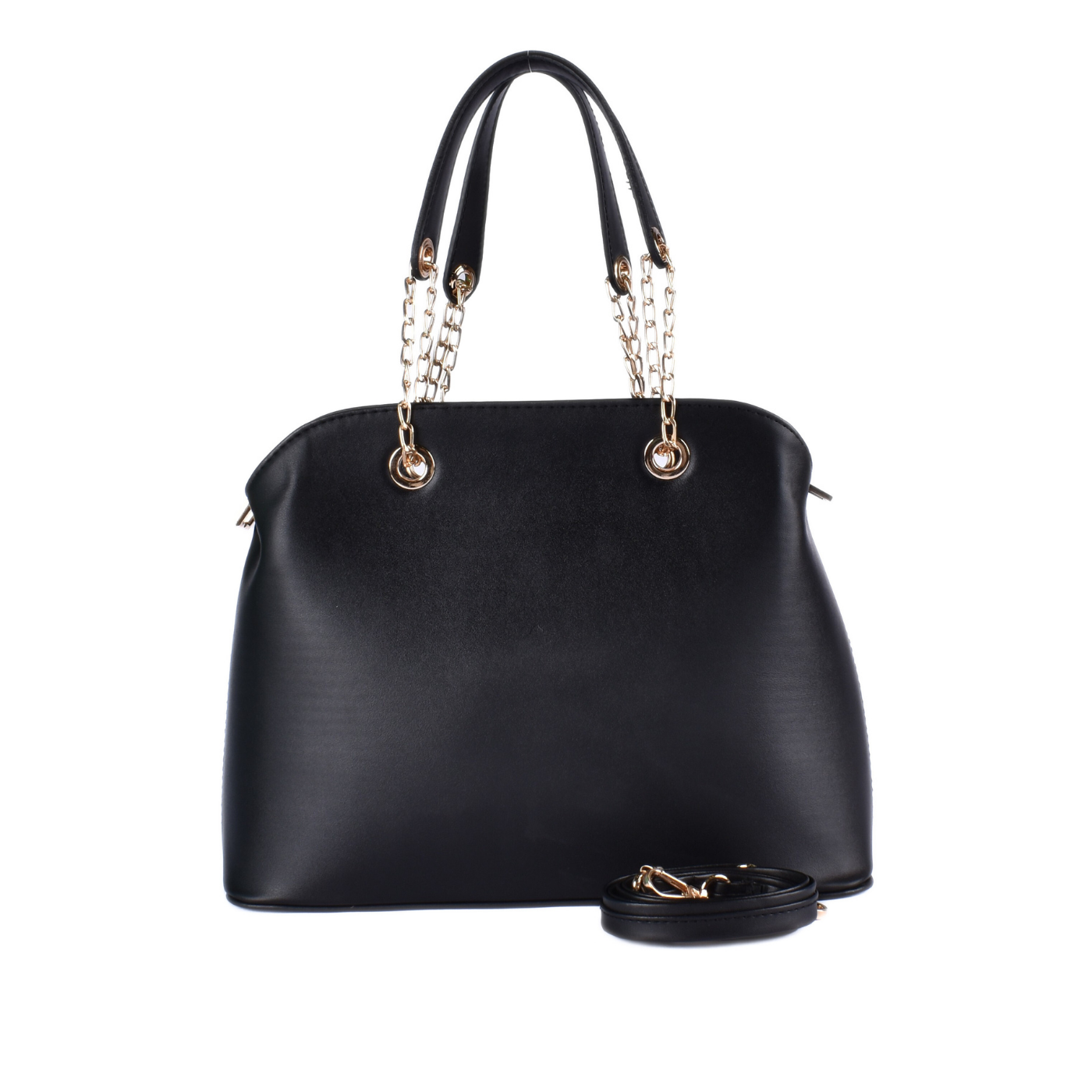 Embossed Leather Handbag With Details Black Melouk