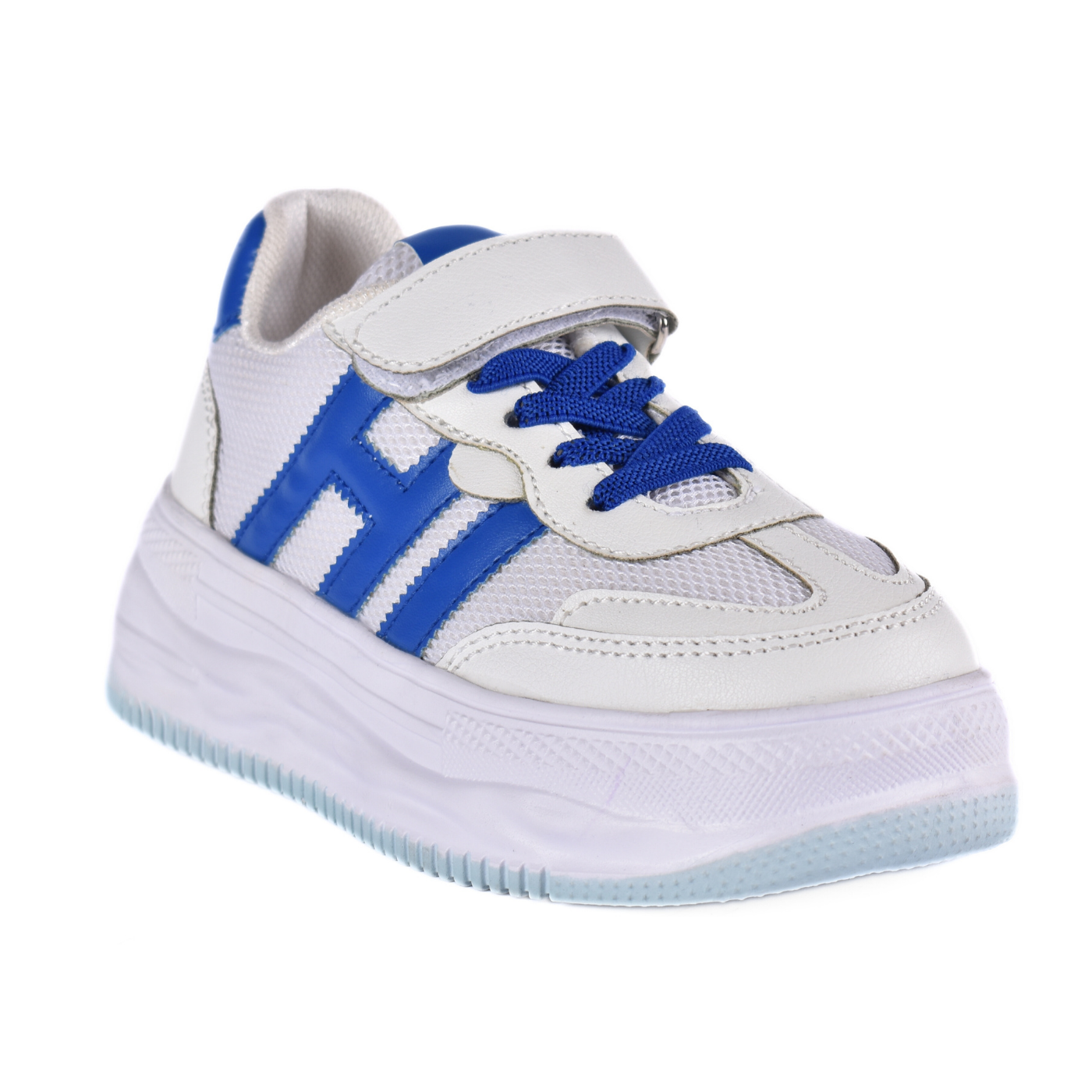 Embossed Sneakers Kids With Details Navy 66 30S Melouk