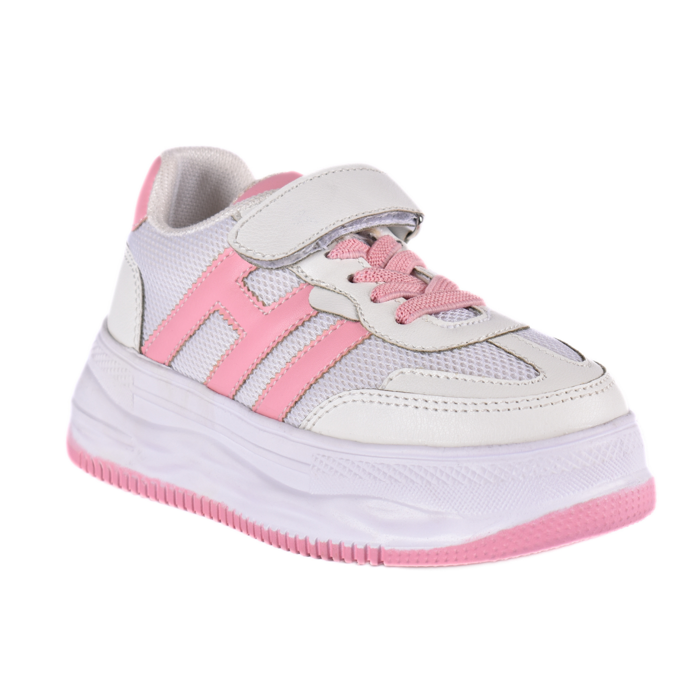 Embossed Sneakers Kids With Details Pink 66 30S Melouk