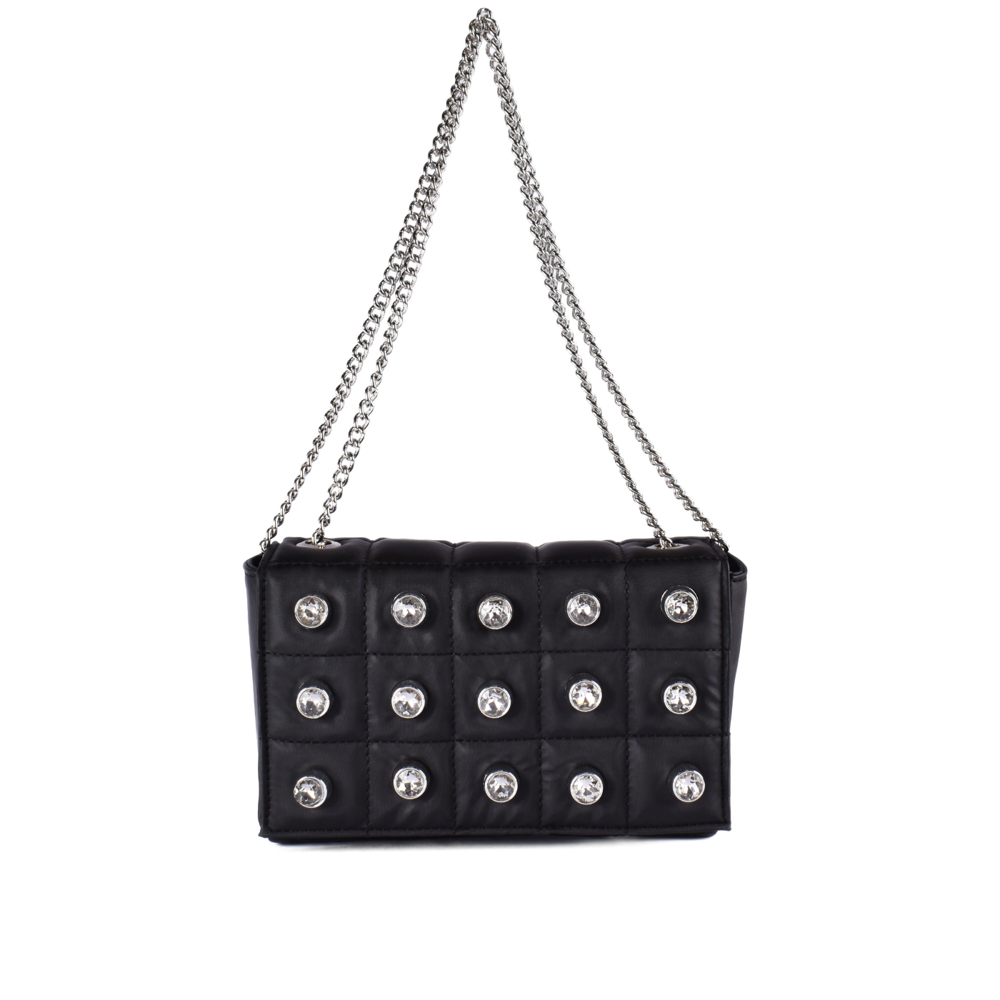 Quilted Shoulder Bag With Studs Black b40087n Melouk
