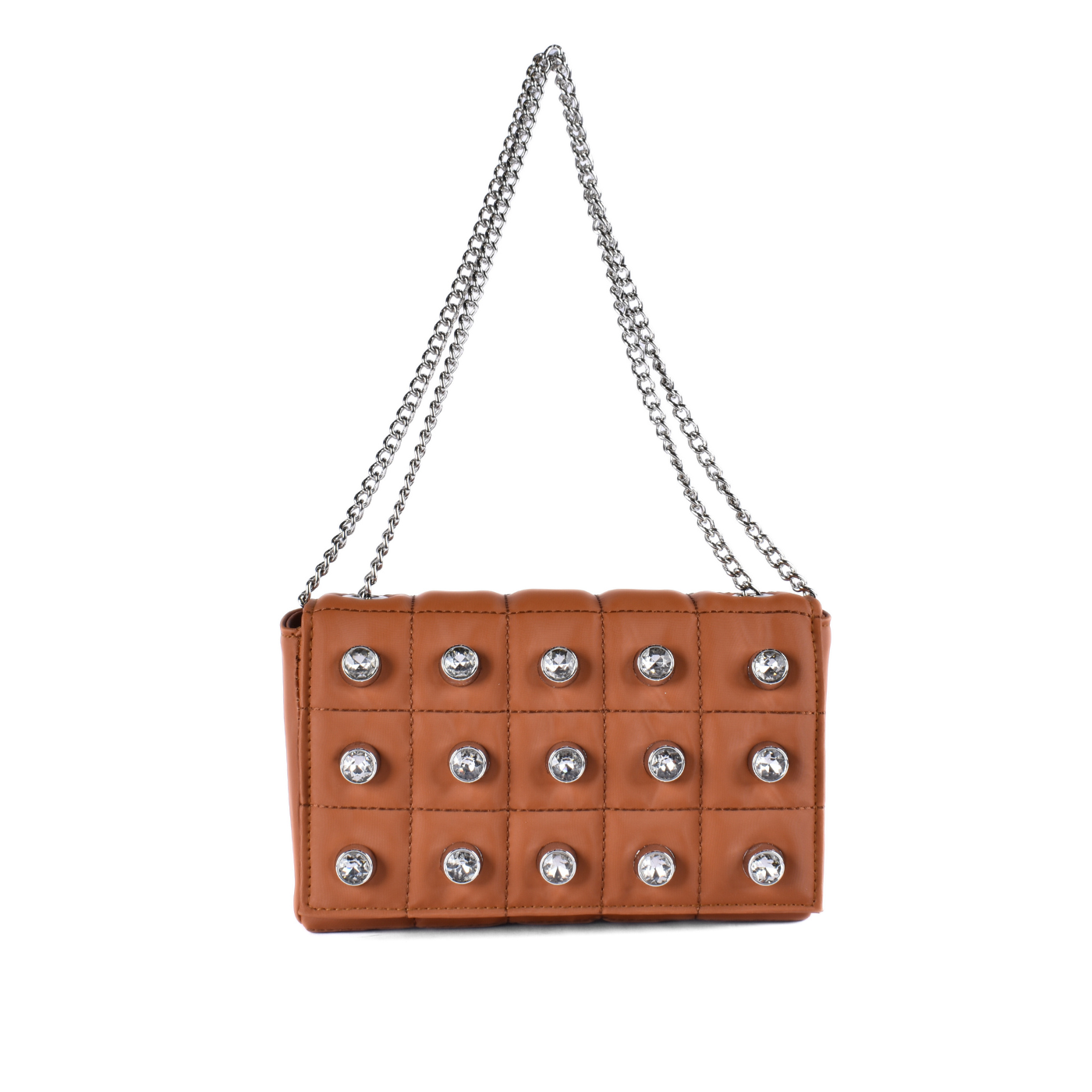 Quilted Shoulder Bag With Studs havana b40087n Melouk