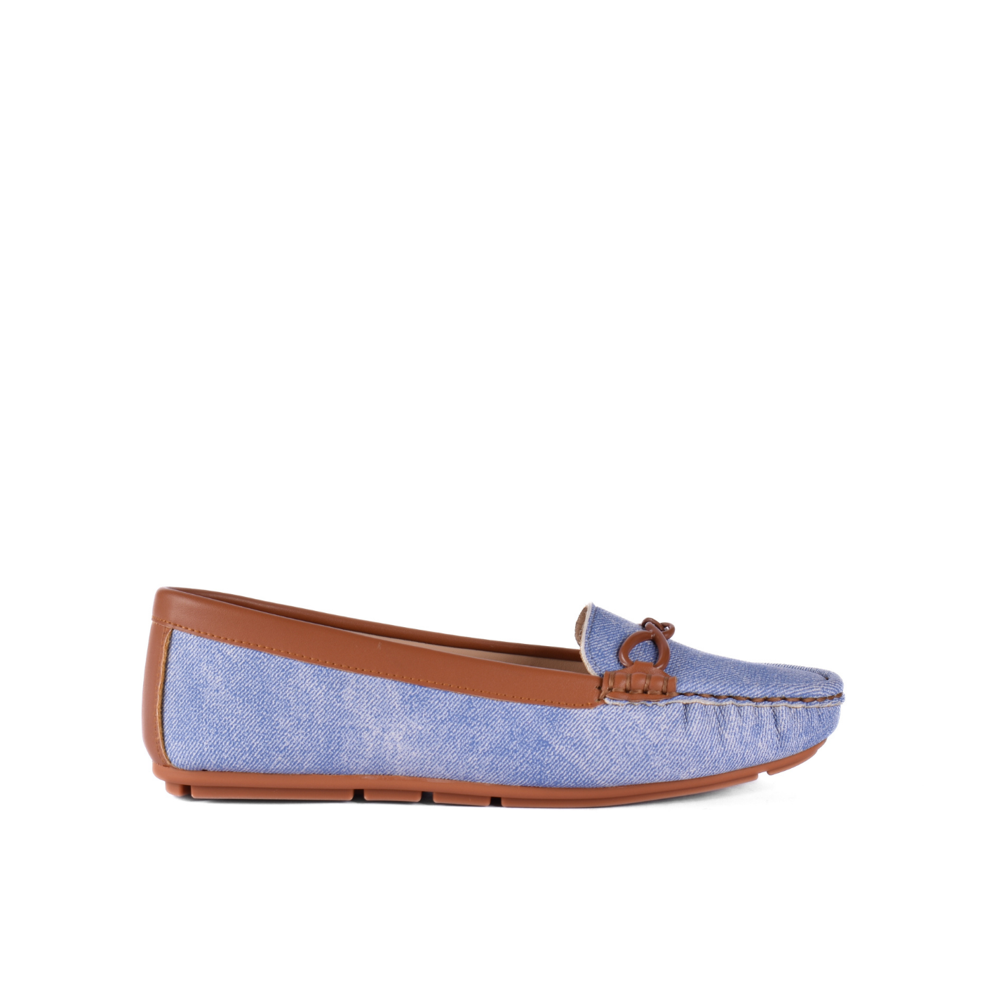 Flat Ballet Leather Shoe With Trims Melouk
