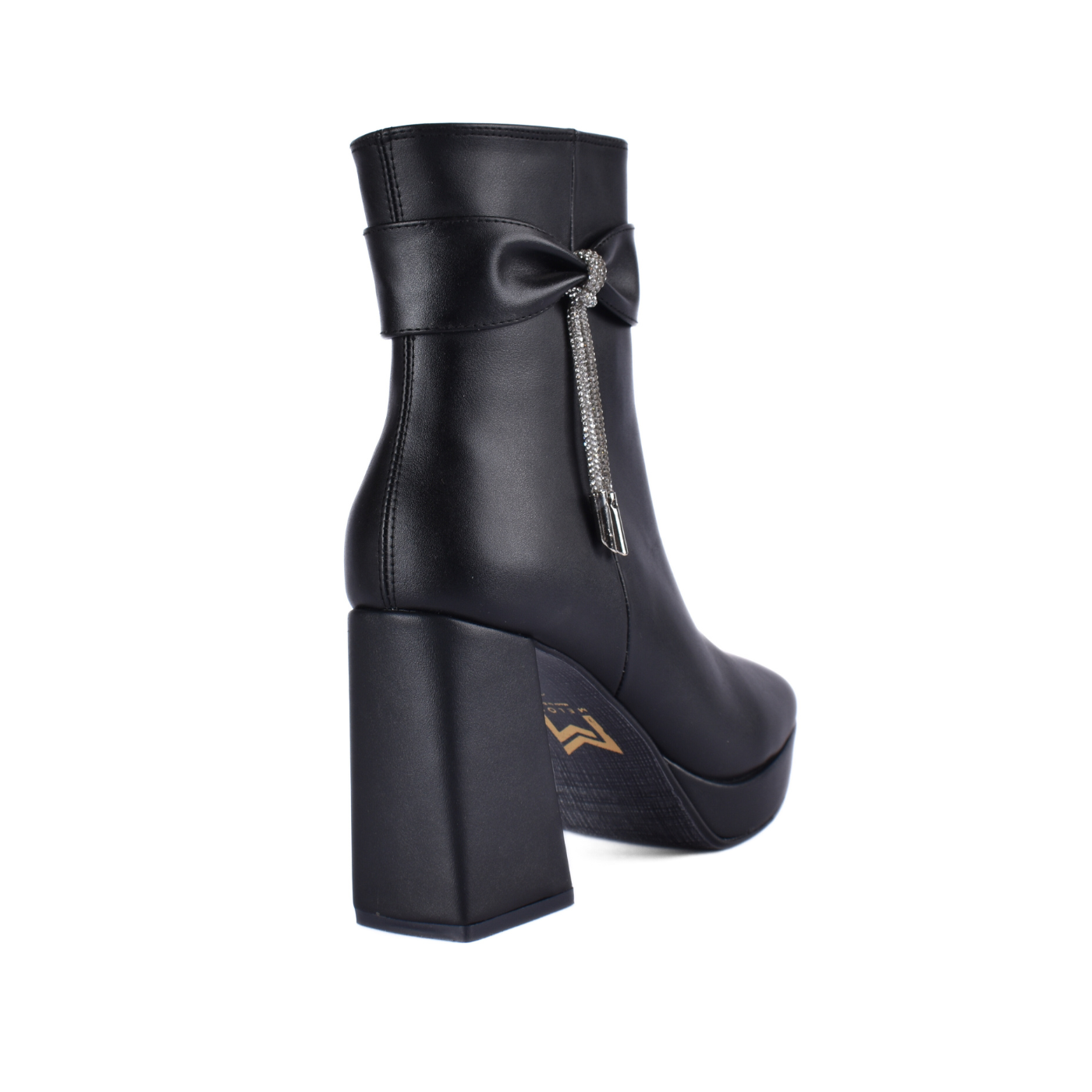 Simple Flat Leather Ankle Boot With Buckle Melouk
