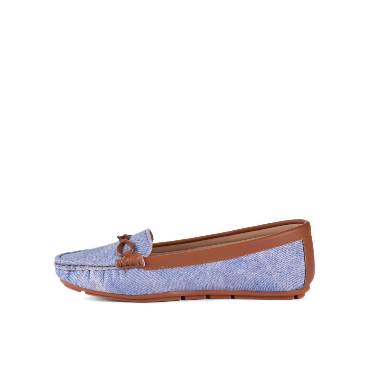 Flat Ballet Leather Shoe With Trims Melouk