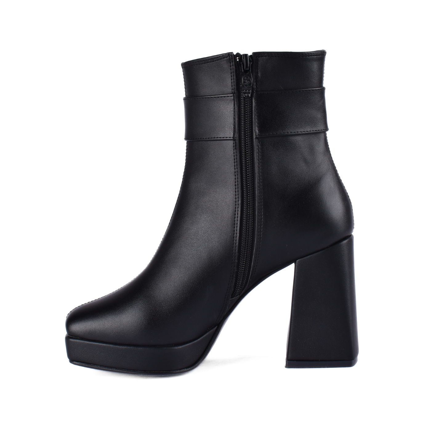 Simple Flat Leather Ankle Boot With Buckle Melouk