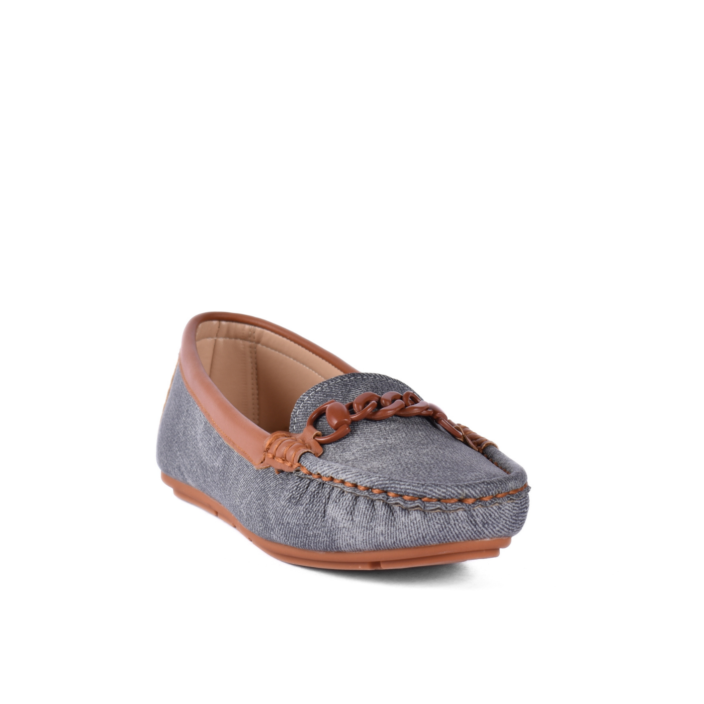 Flat Ballet Leather Shoe With Trims Black Melouk