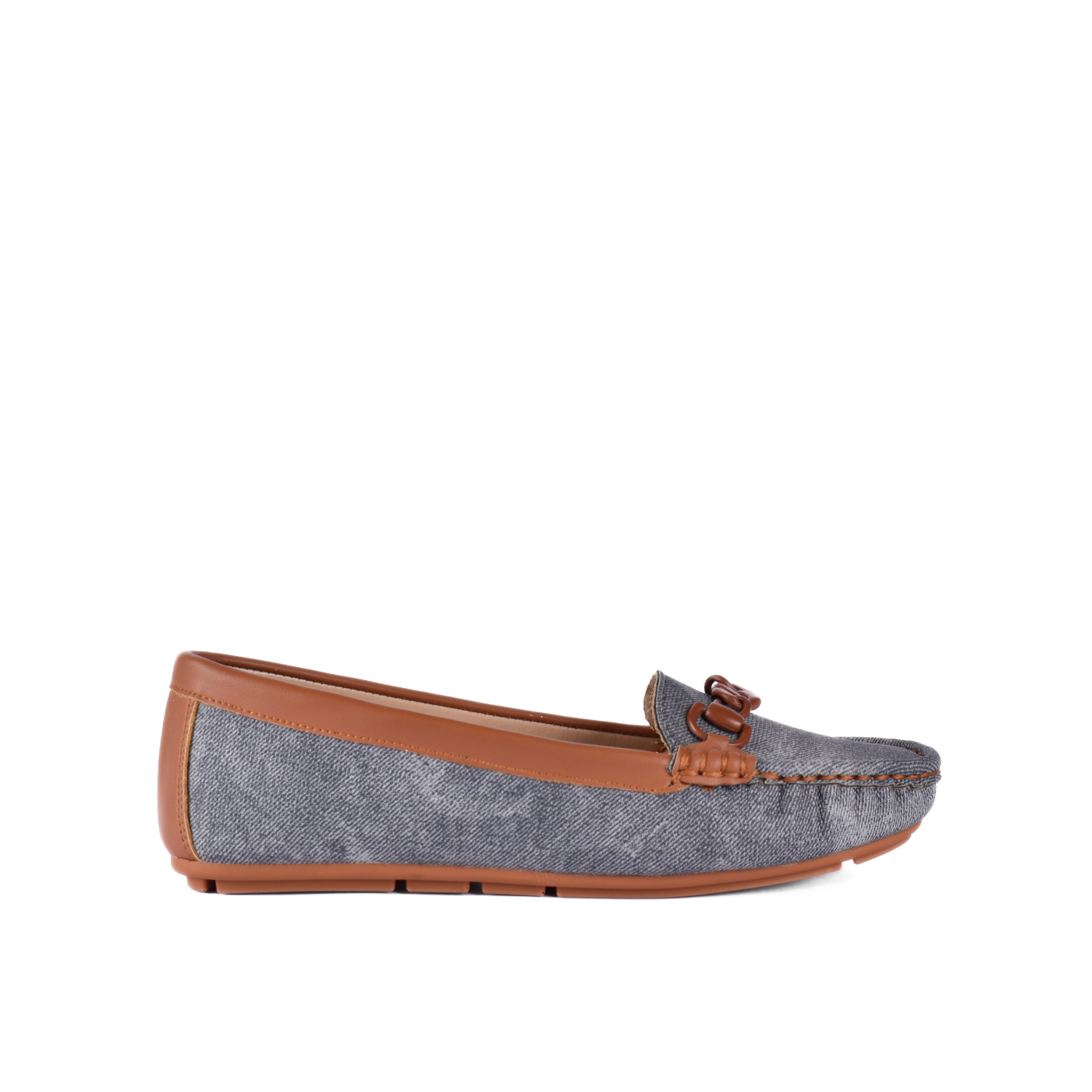 Flat Ballet Leather Shoe With Trims Melouk