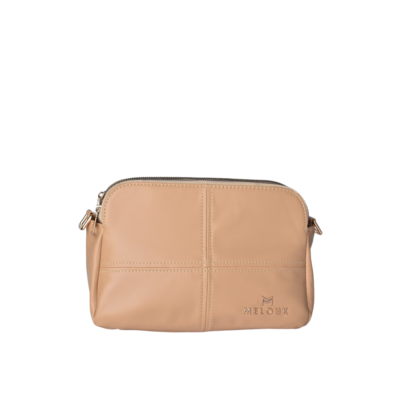 Double Pocket Cross Body Bag Beige Melouk