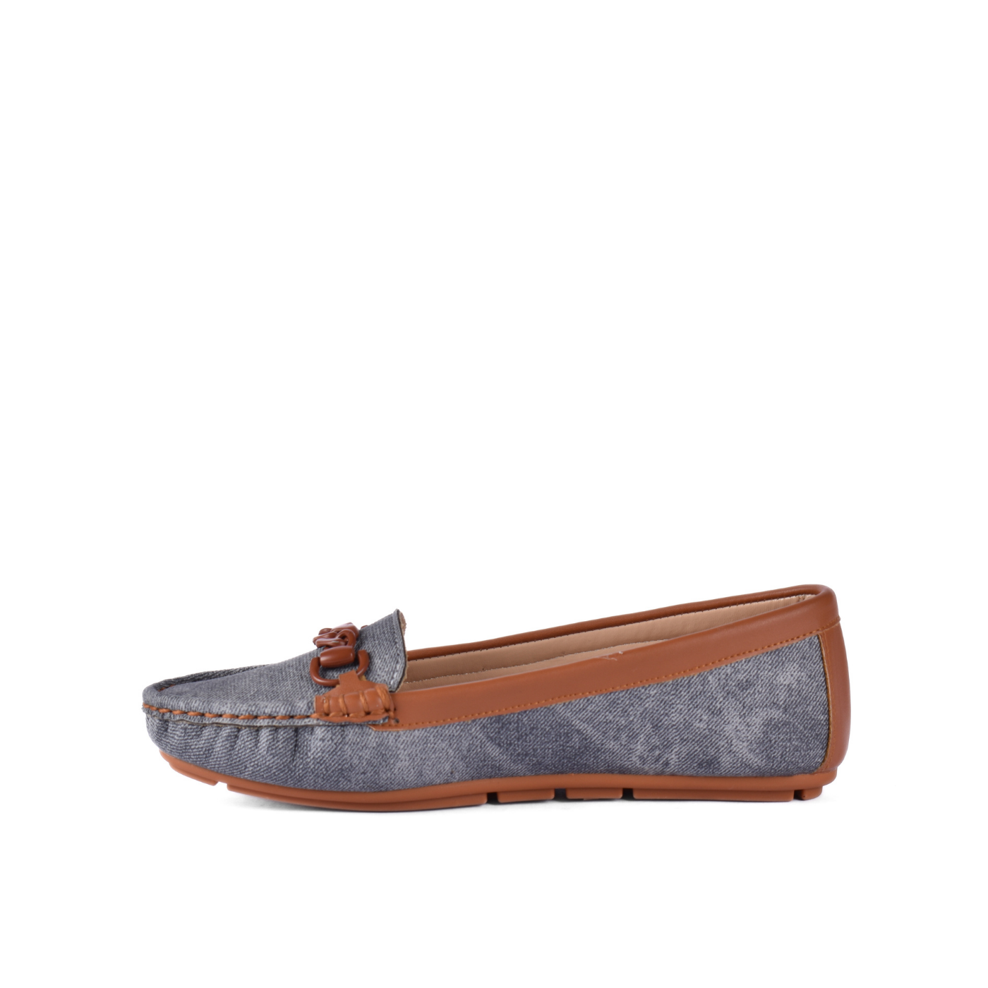 Flat Ballet Leather Shoe With Trims Melouk