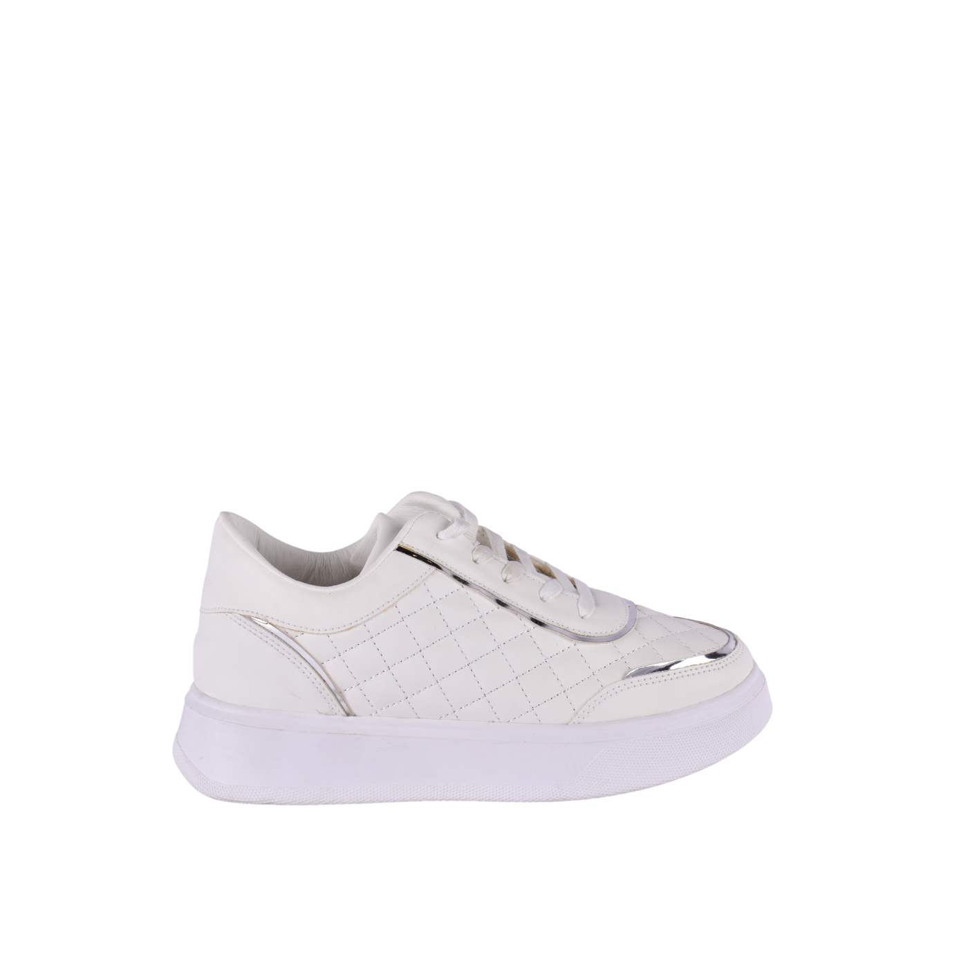 Fashionable Sneaker With Trims White Melouk