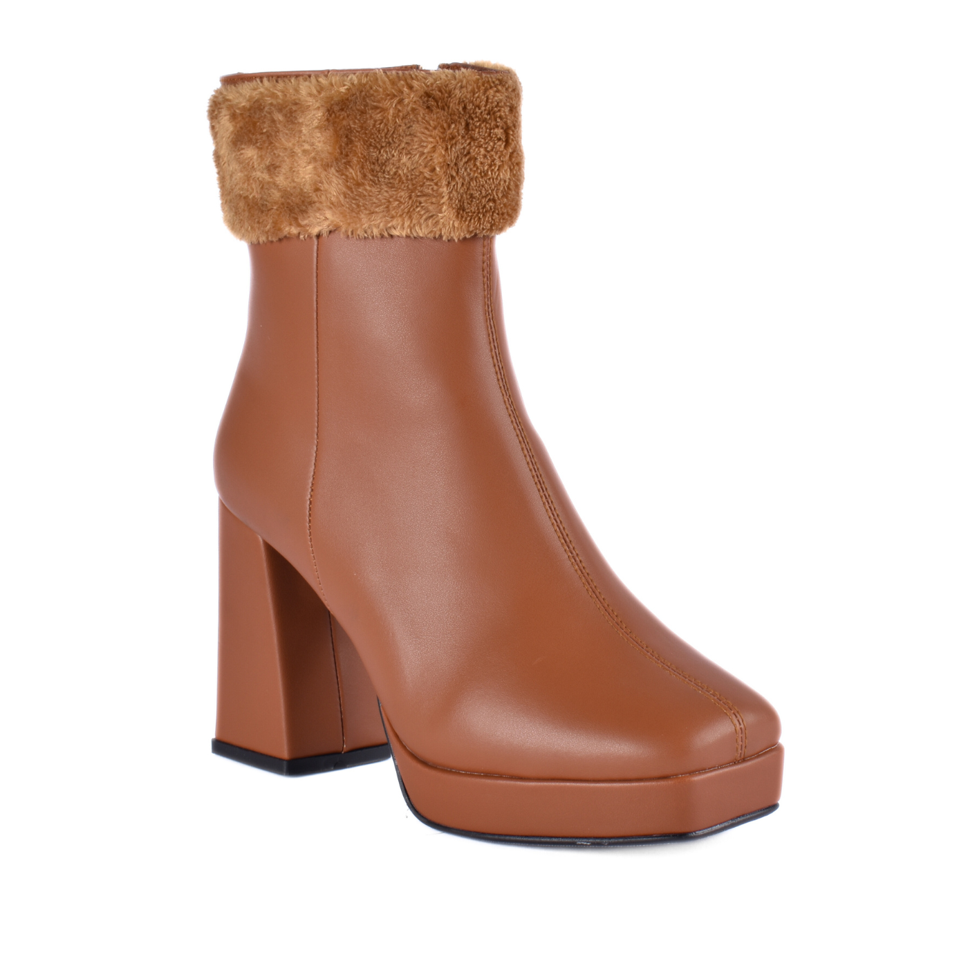Simple Flat Leather Ankle Boot With Buckle Havana Melouk