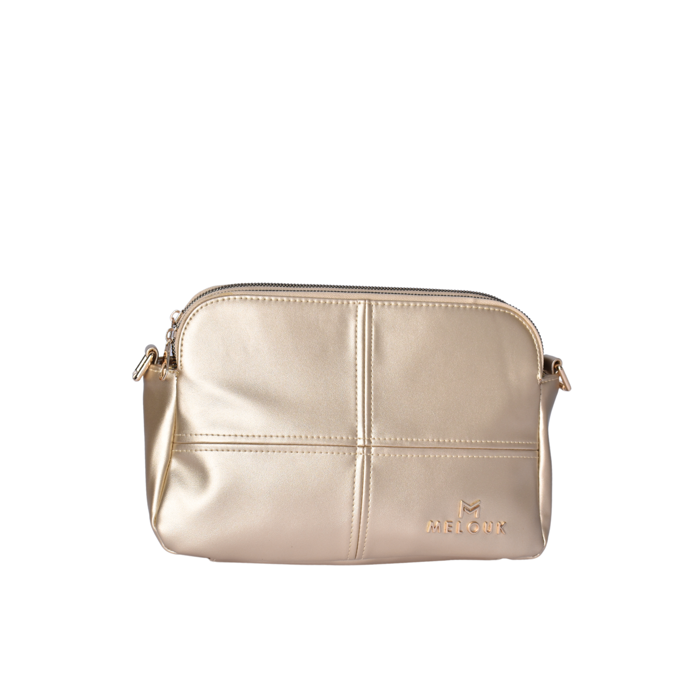 Double Pocket Cross Body Bag Gold Melouk