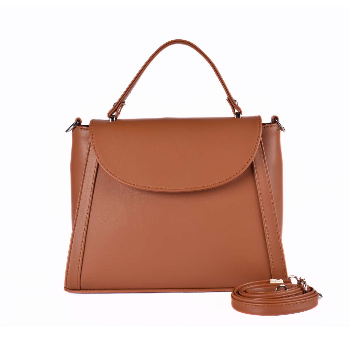 Leather Handbag With Handle havana Melouk