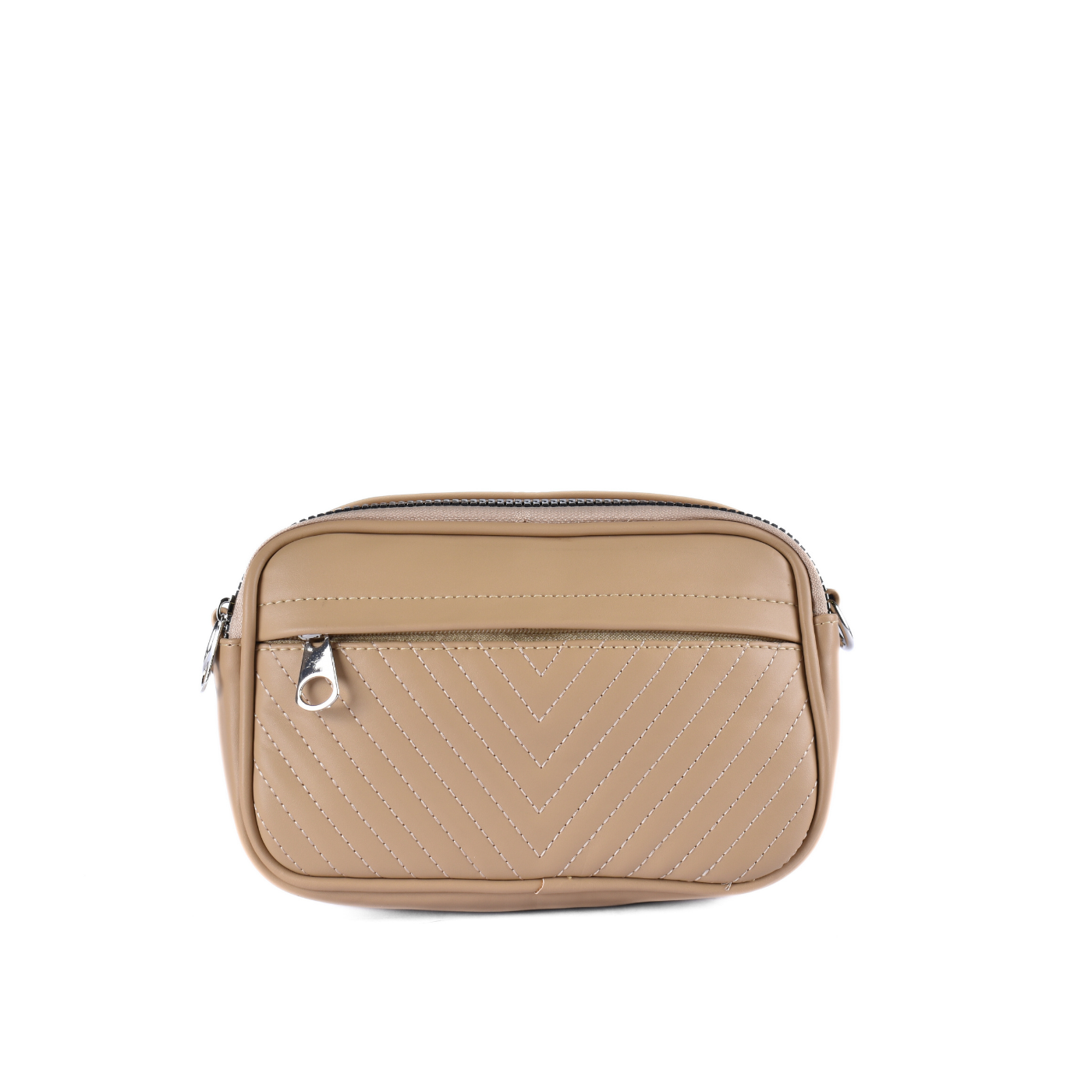 Simple Leather Cross Body Bag Beige Melouk